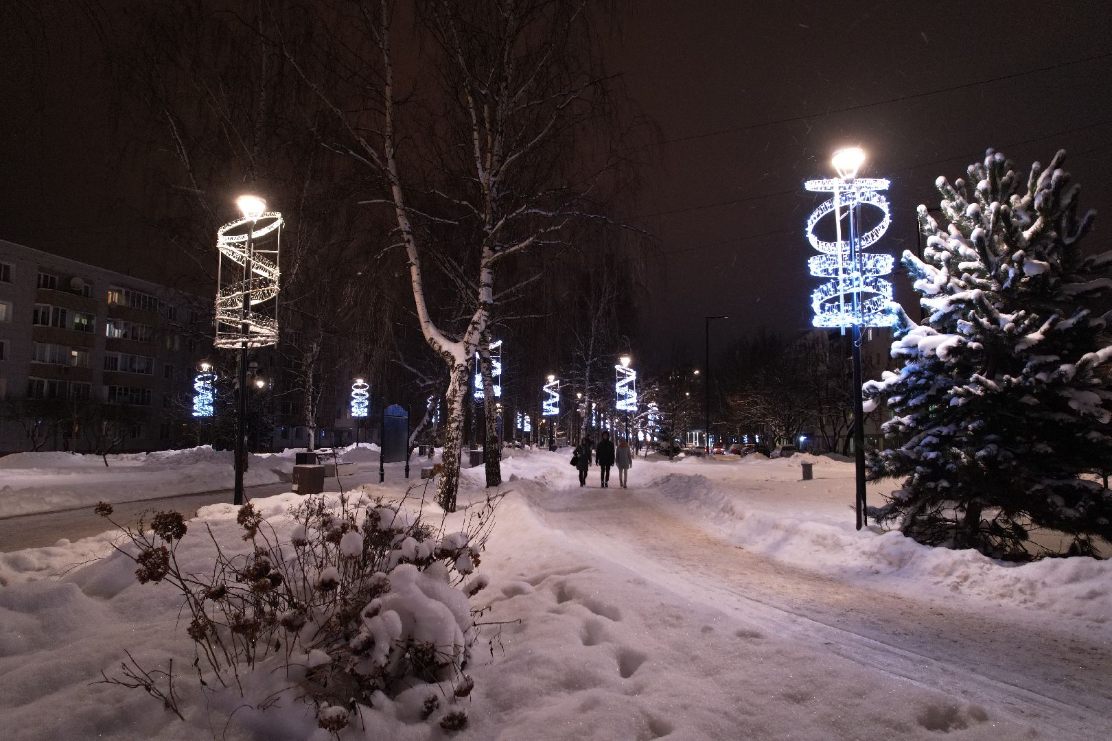видео с коптера, сергиев посад, благоустройство, зима в подмосковье,