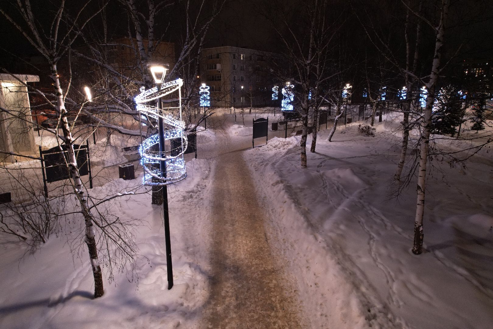 видео с коптера, сергиев посад, благоустройство, зима в подмосковье,