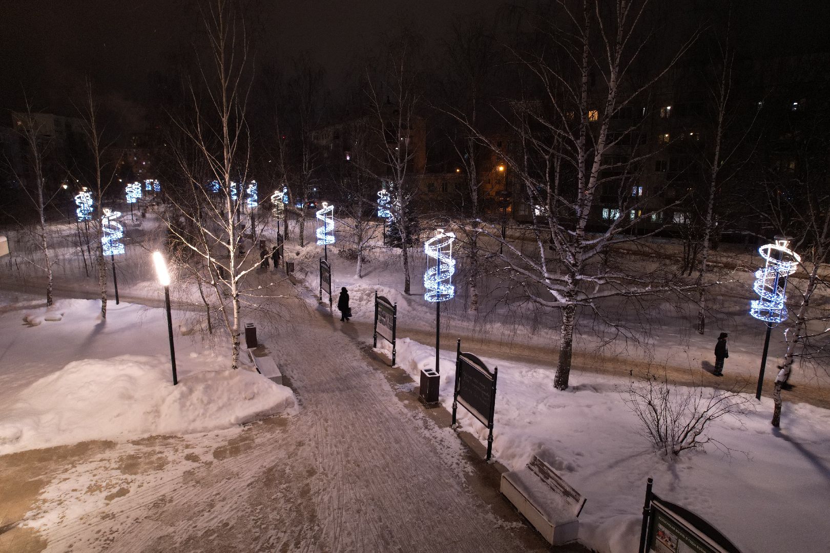 видео с коптера, сергиев посад, благоустройство, зима в подмосковье,