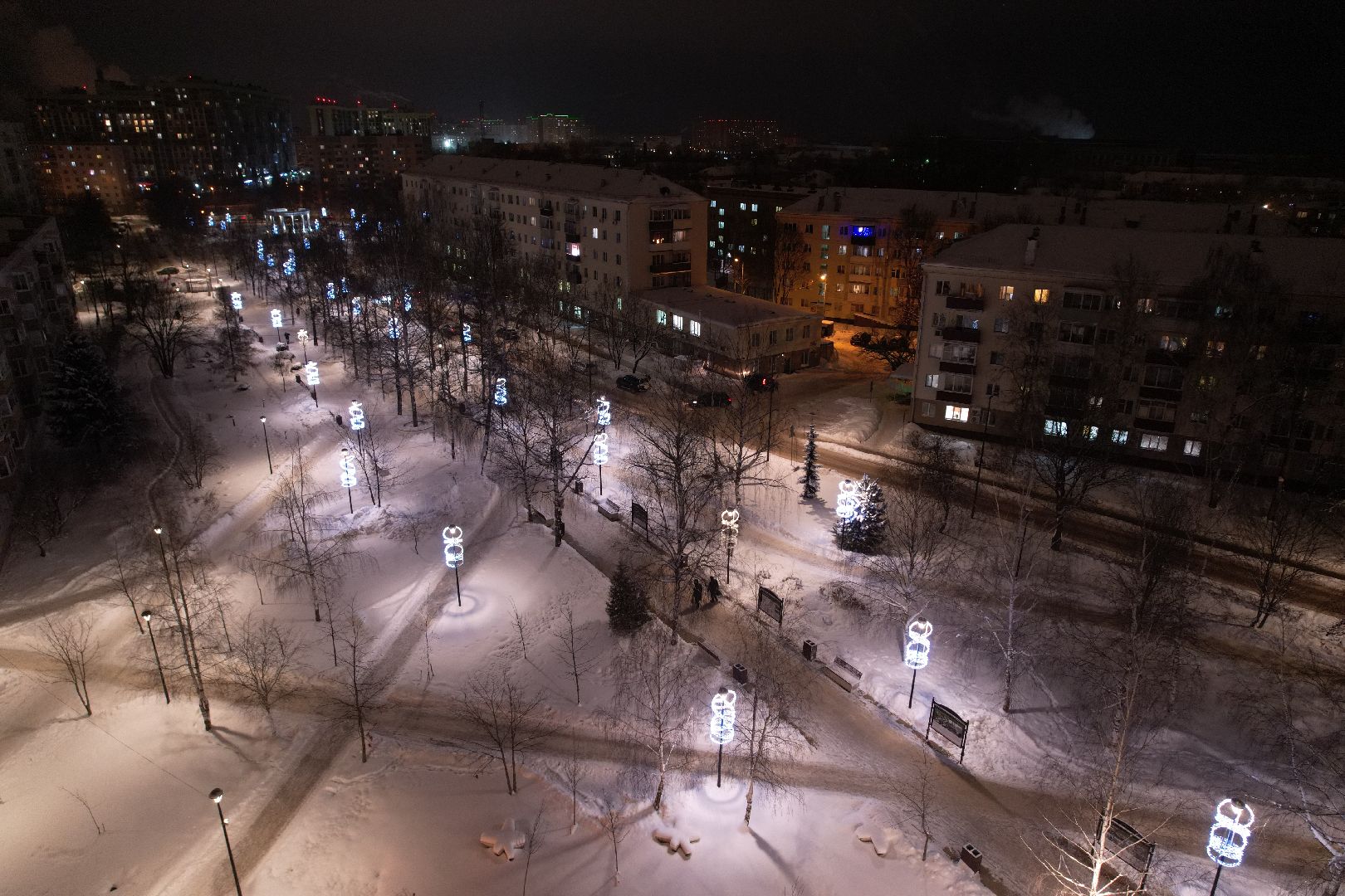 видео с коптера, сергиев посад, благоустройство, зима в подмосковье,