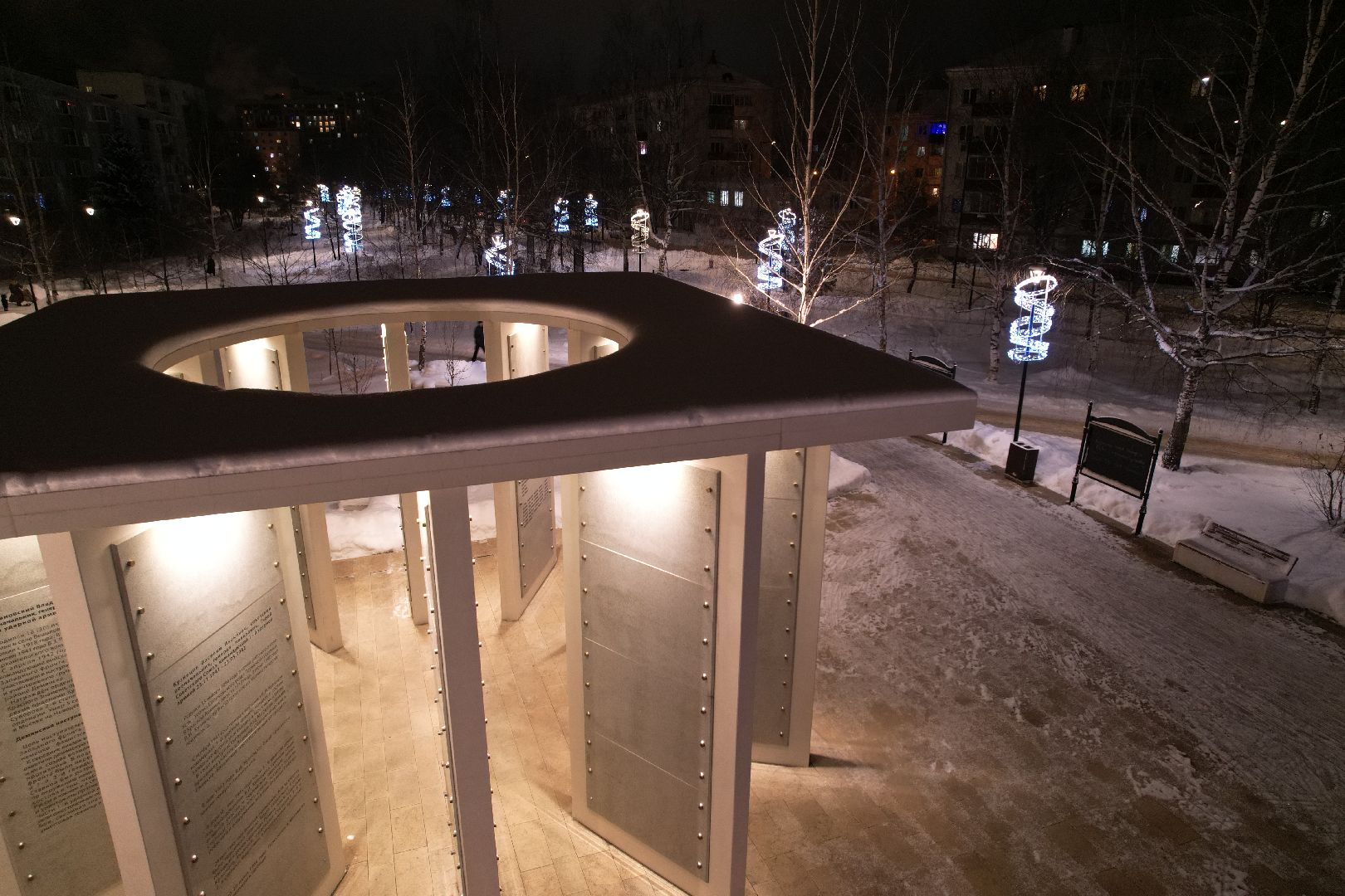 видео с коптера, сергиев посад, благоустройство, зима в подмосковье,