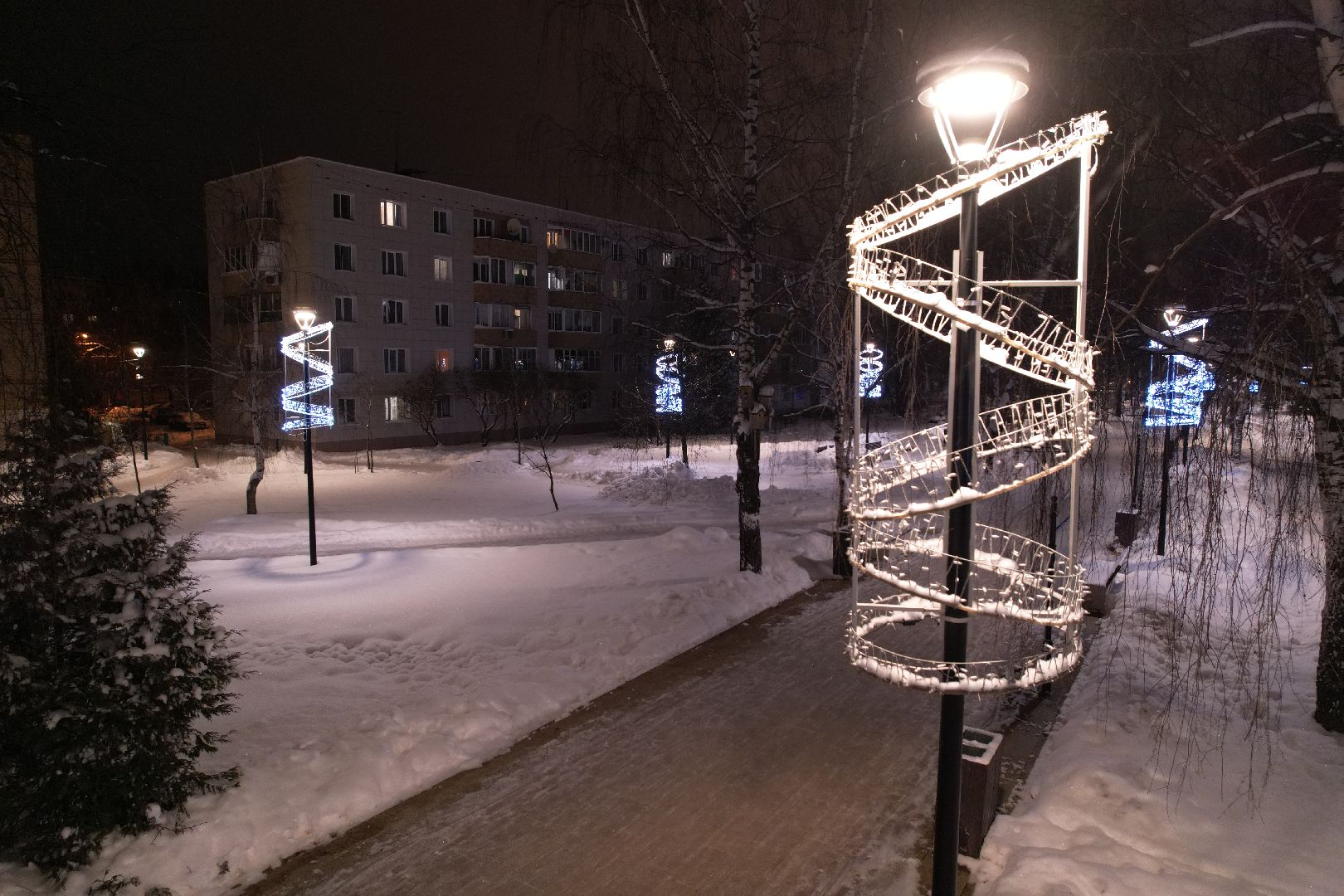 видео с коптера, сергиев посад, благоустройство, зима в подмосковье,