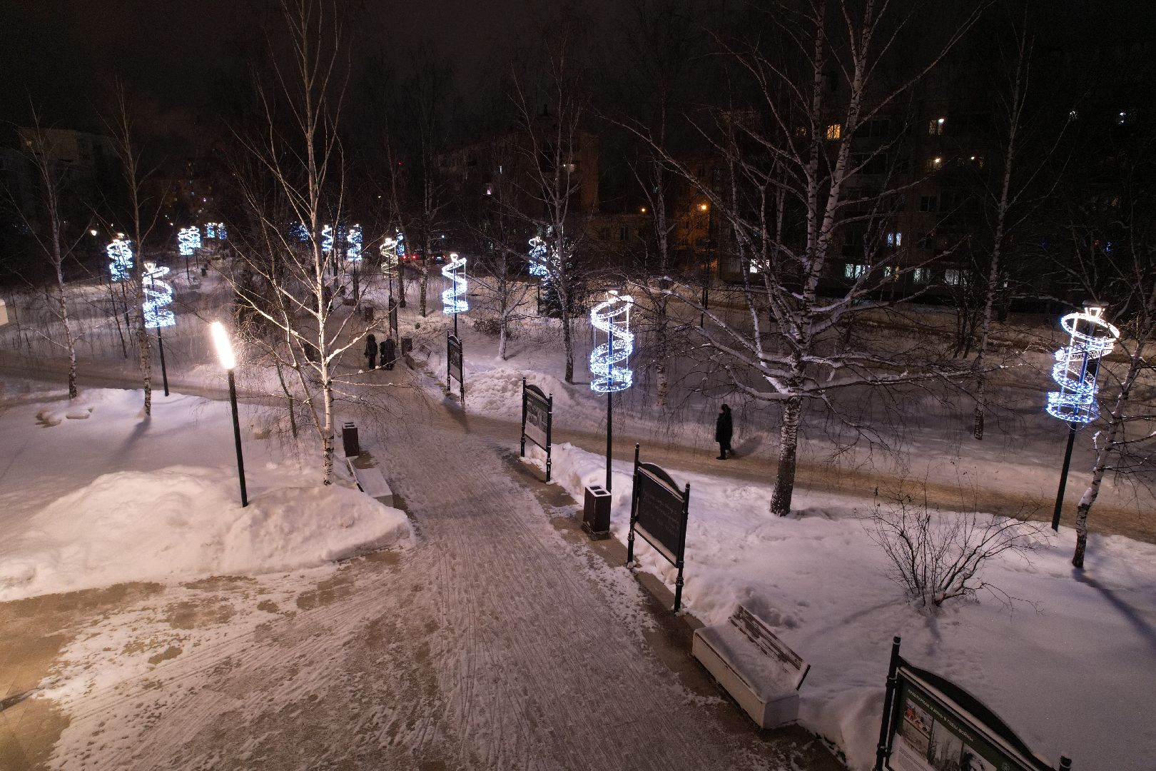 видео с коптера, сергиев посад, благоустройство, зима в подмосковье,