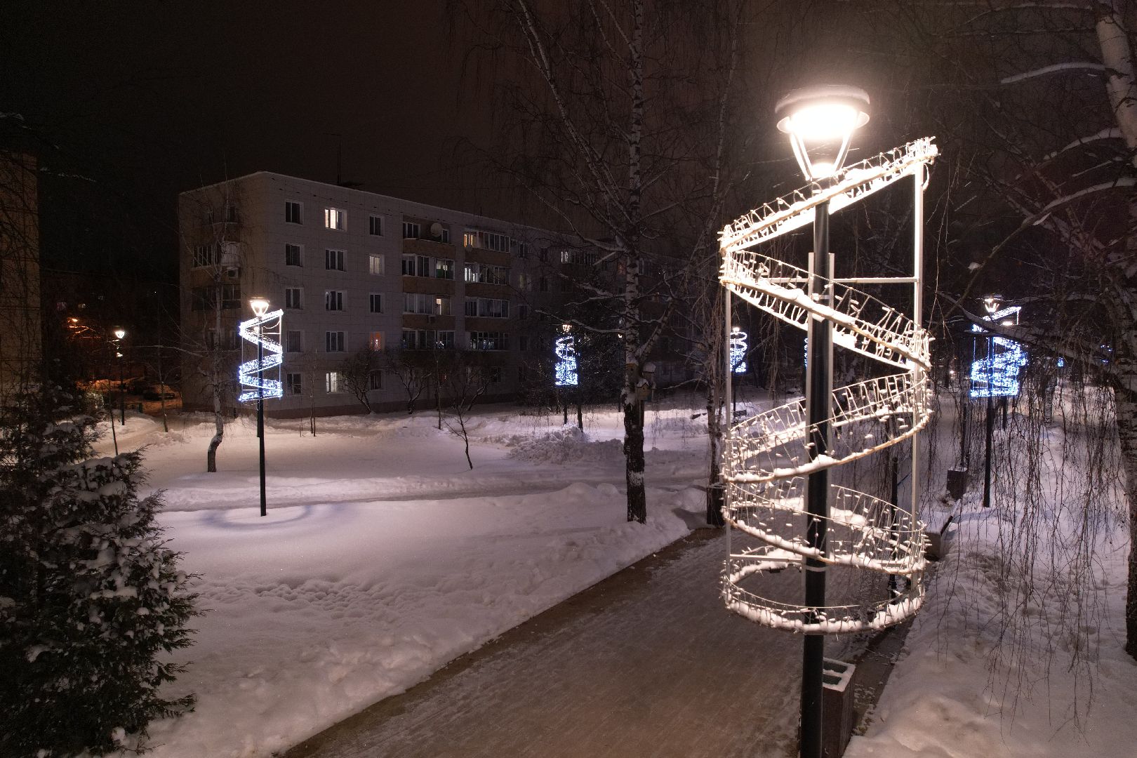 видео с коптера, сергиев посад, благоустройство, зима в подмосковье,