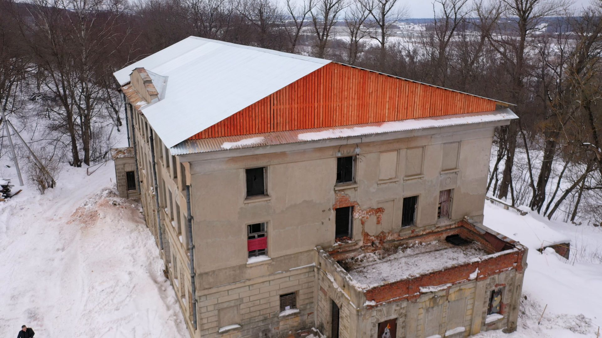 видео с коптера, пущино, усадьба, реставрация,