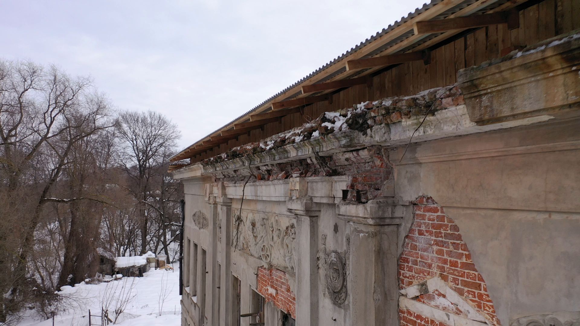 видео с коптера, пущино, усадьба, реставрация,
