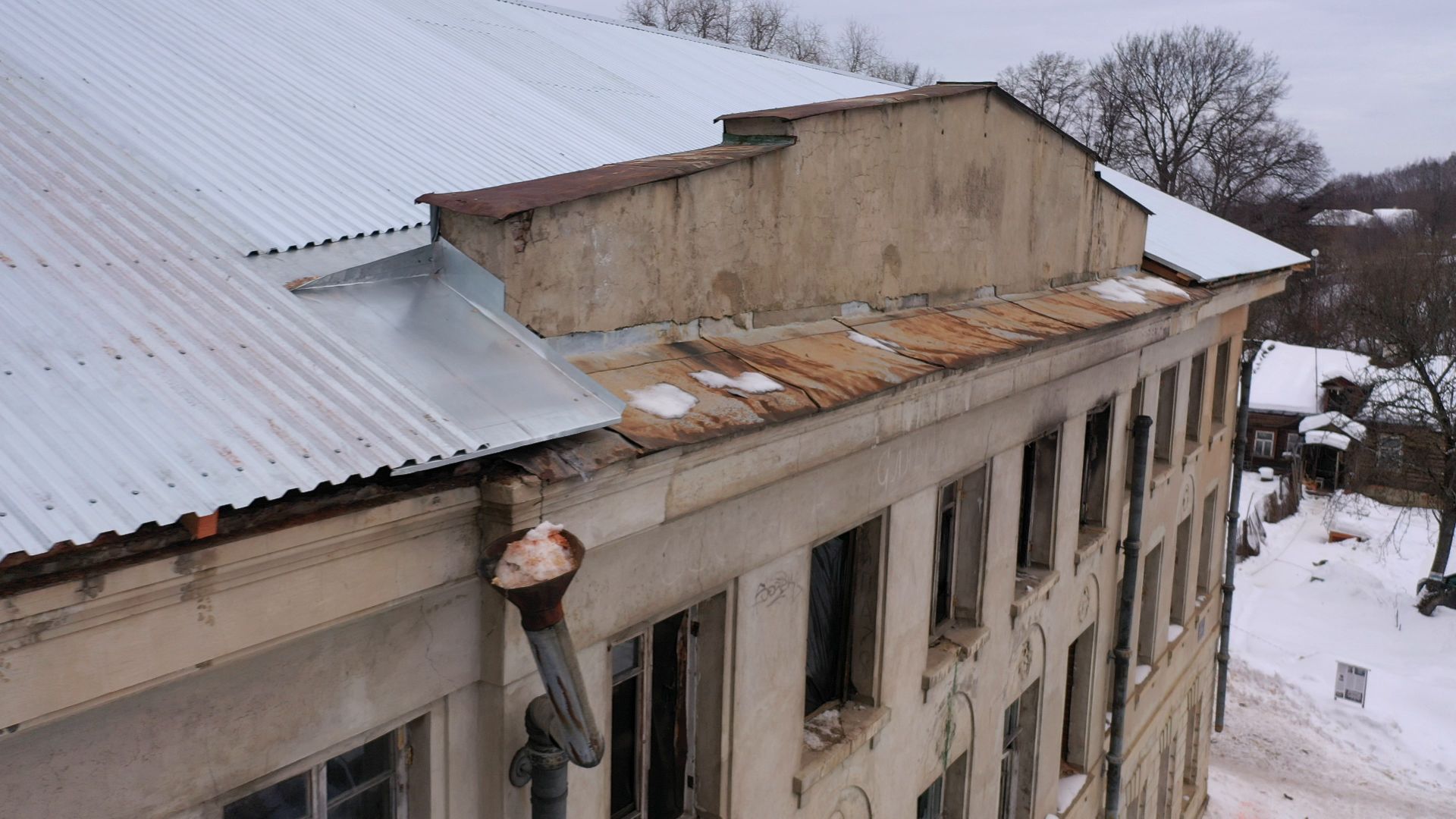 видео с коптера, пущино, усадьба, реставрация,