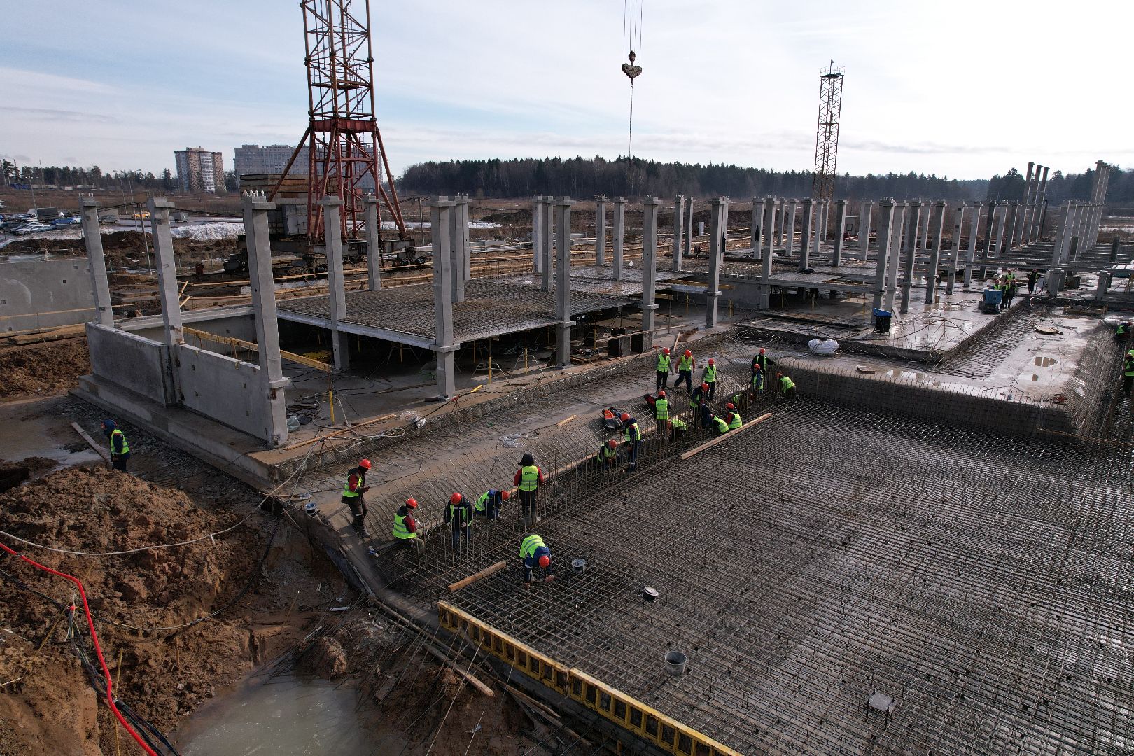 видео с коптера, солнечногорск, школа, строительство,