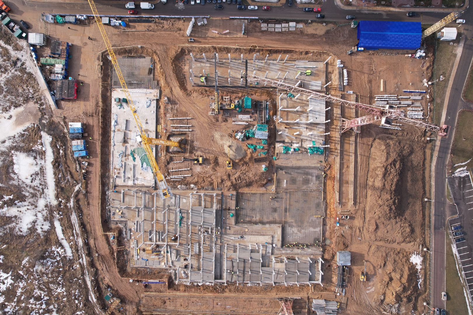 видео с коптера, солнечногорск, школа, строительство,