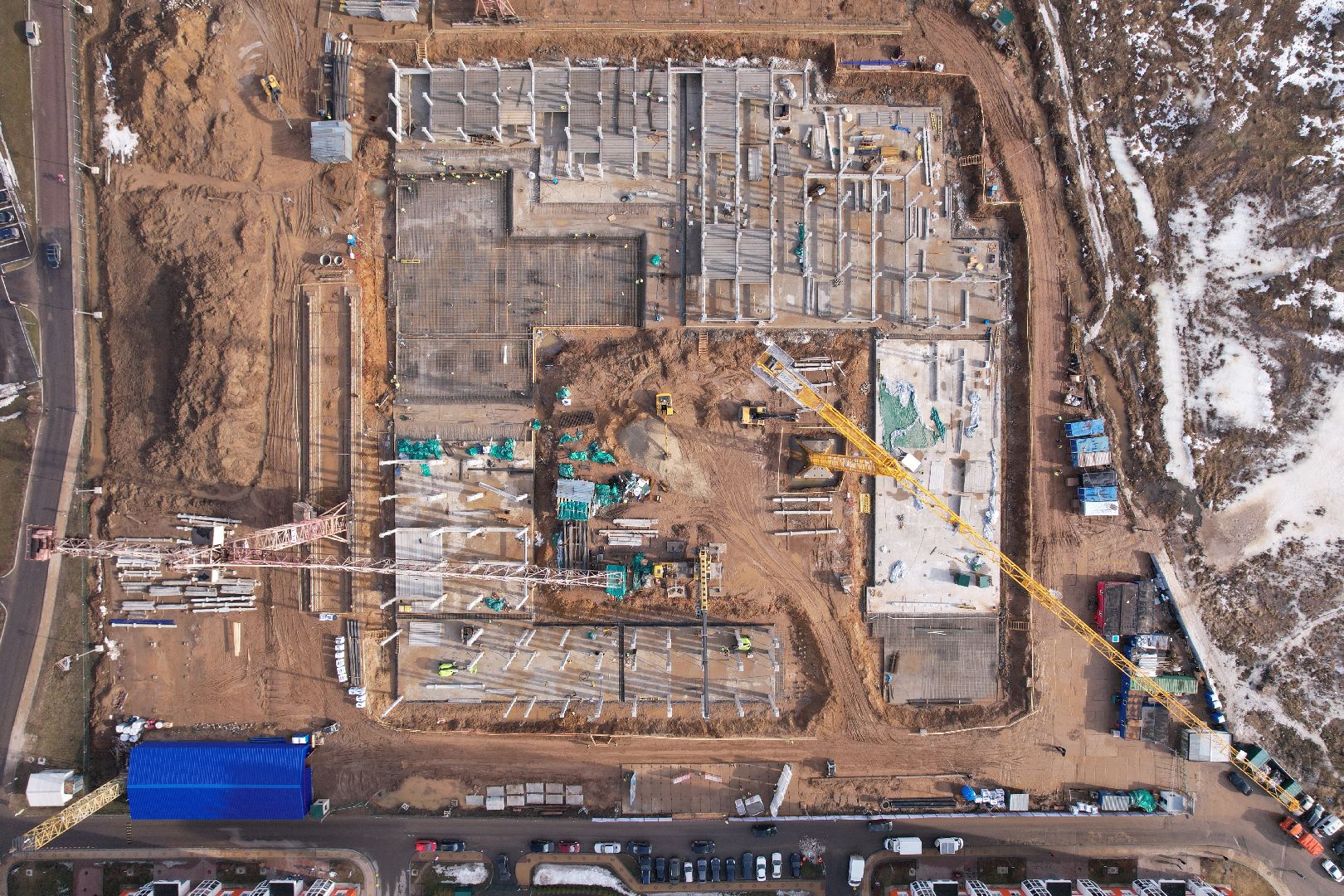 видео с коптера, солнечногорск, школа, строительство,