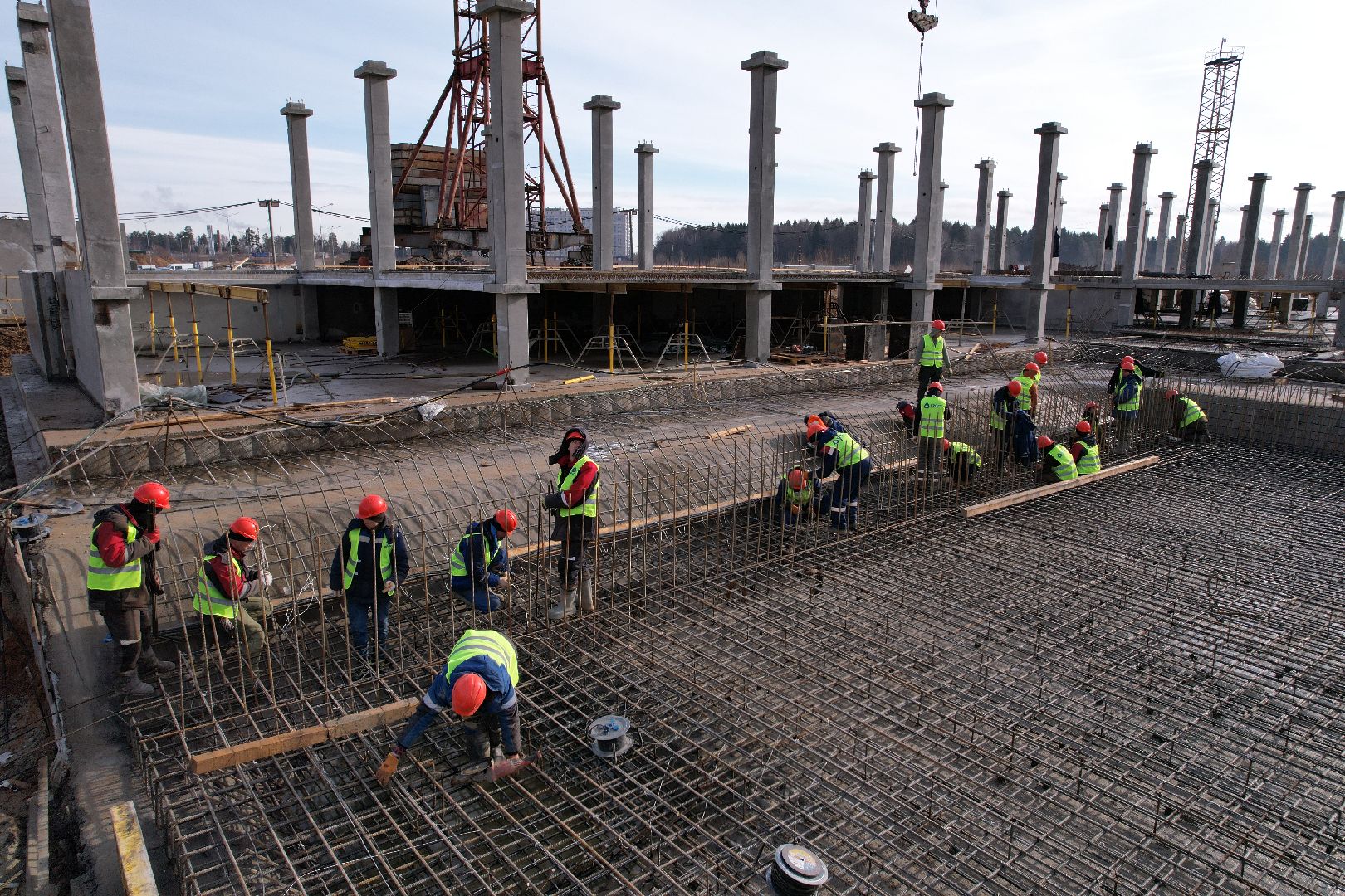 видео с коптера, солнечногорск, школа, строительство,