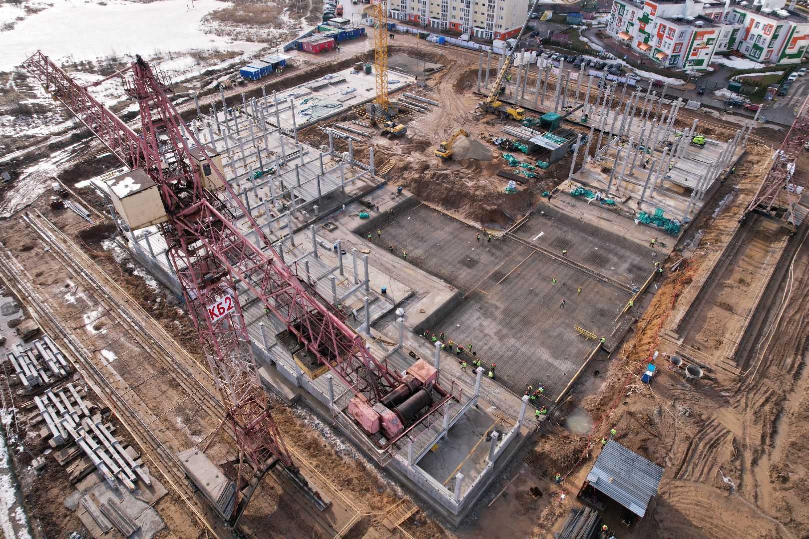 видео с коптера, солнечногорск, школа, строительство,