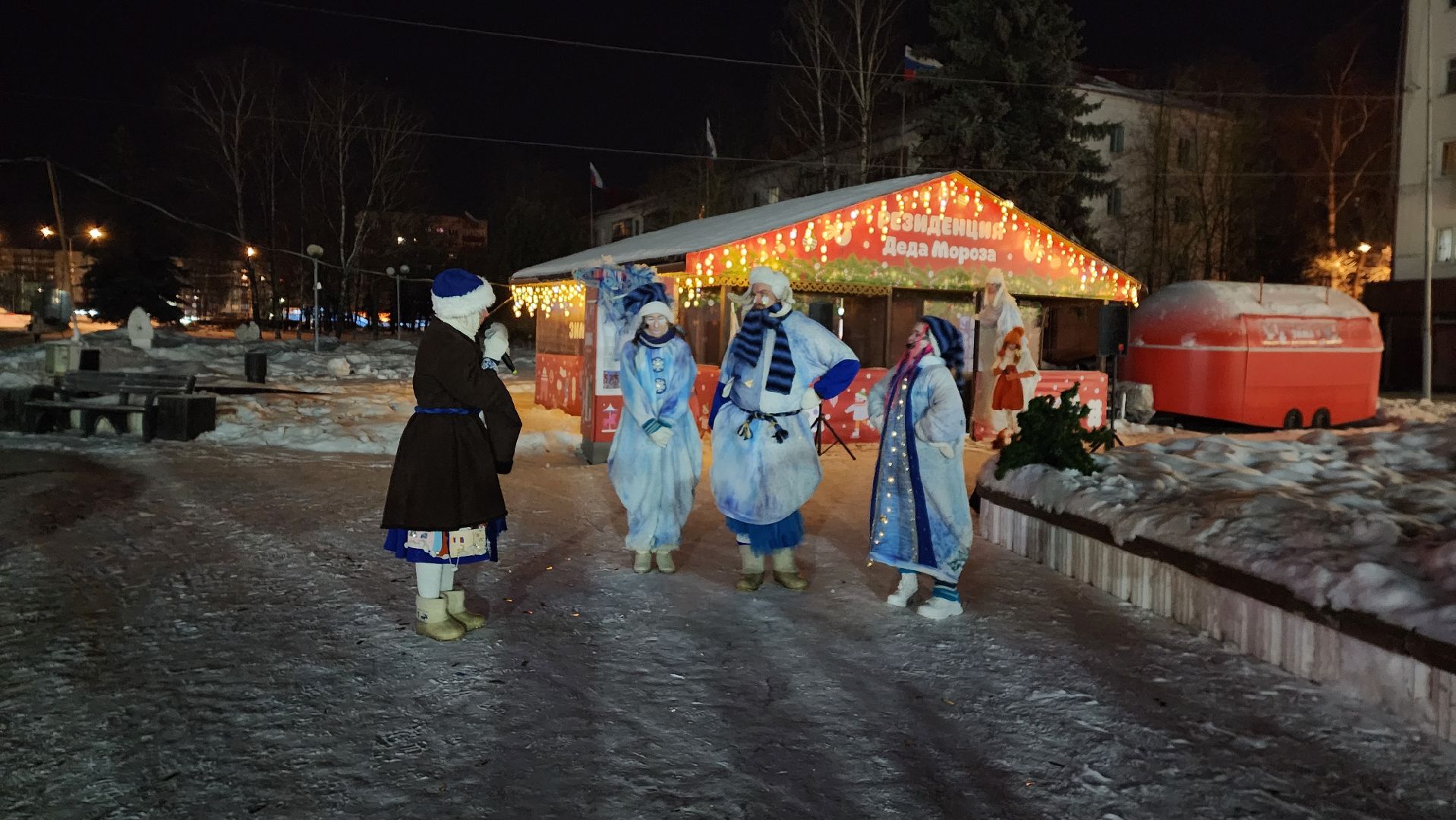 Солнечногорск, культура, спектакль, уличный театр, зима в подмосковье,