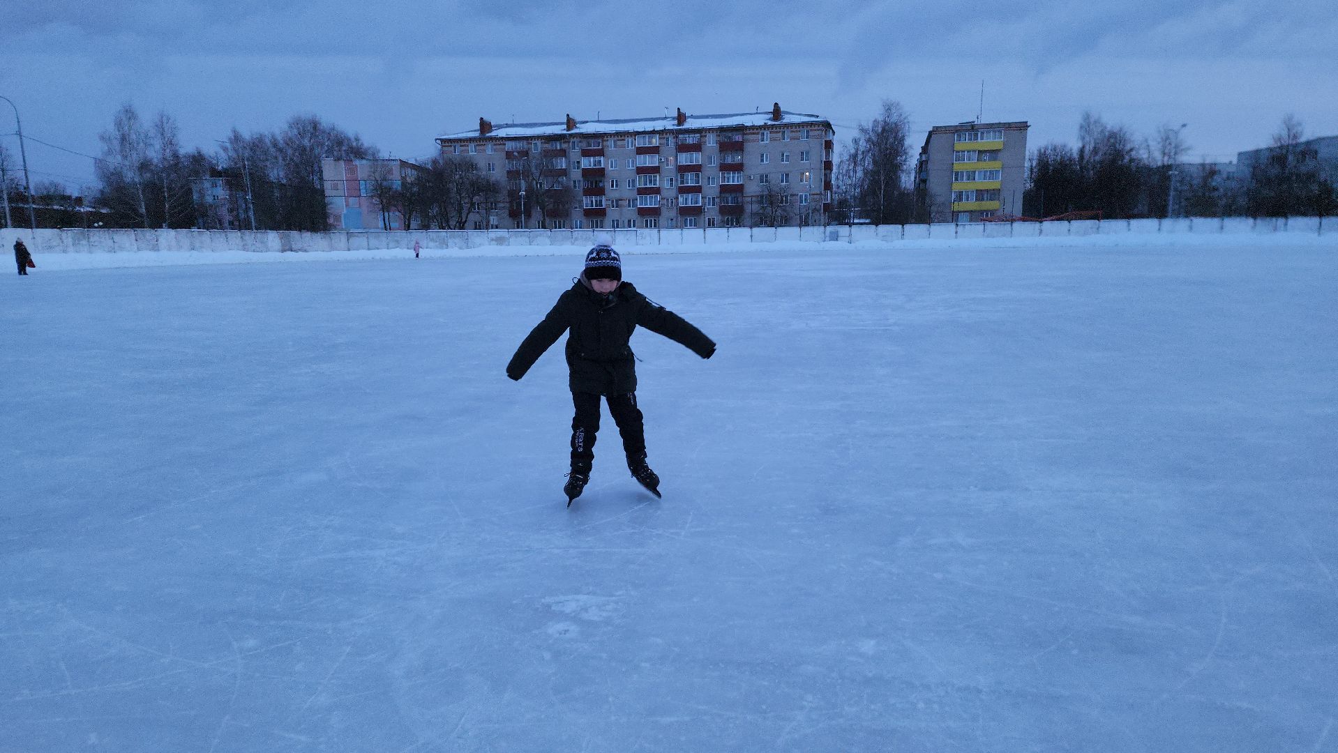 Шатура, городской округ люди, городской округ спорт, каток, каток в парке, каток в центре города, сибирские морозы, зима, 2024, холод,