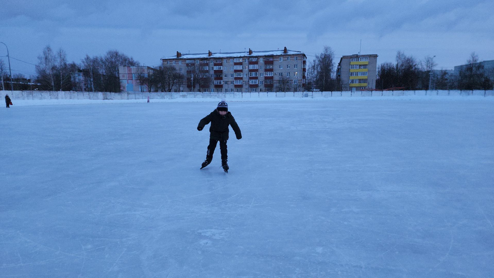 Шатура, городской округ люди, городской округ спорт, каток, каток в парке, каток в центре города, сибирские морозы, зима, 2024, холод,