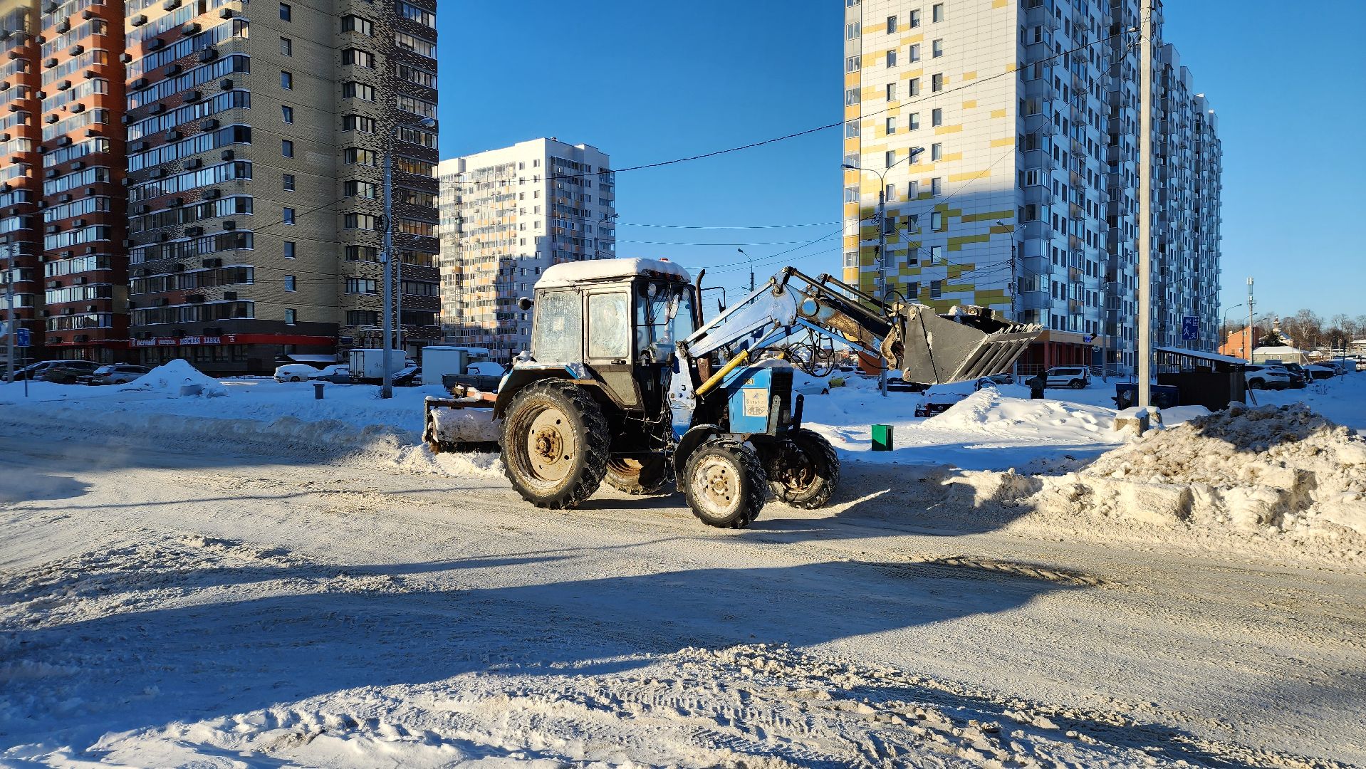 снегопад, последствия стихии, уборка территорий, жкх, коммунальщики, Лосино-Петровский,