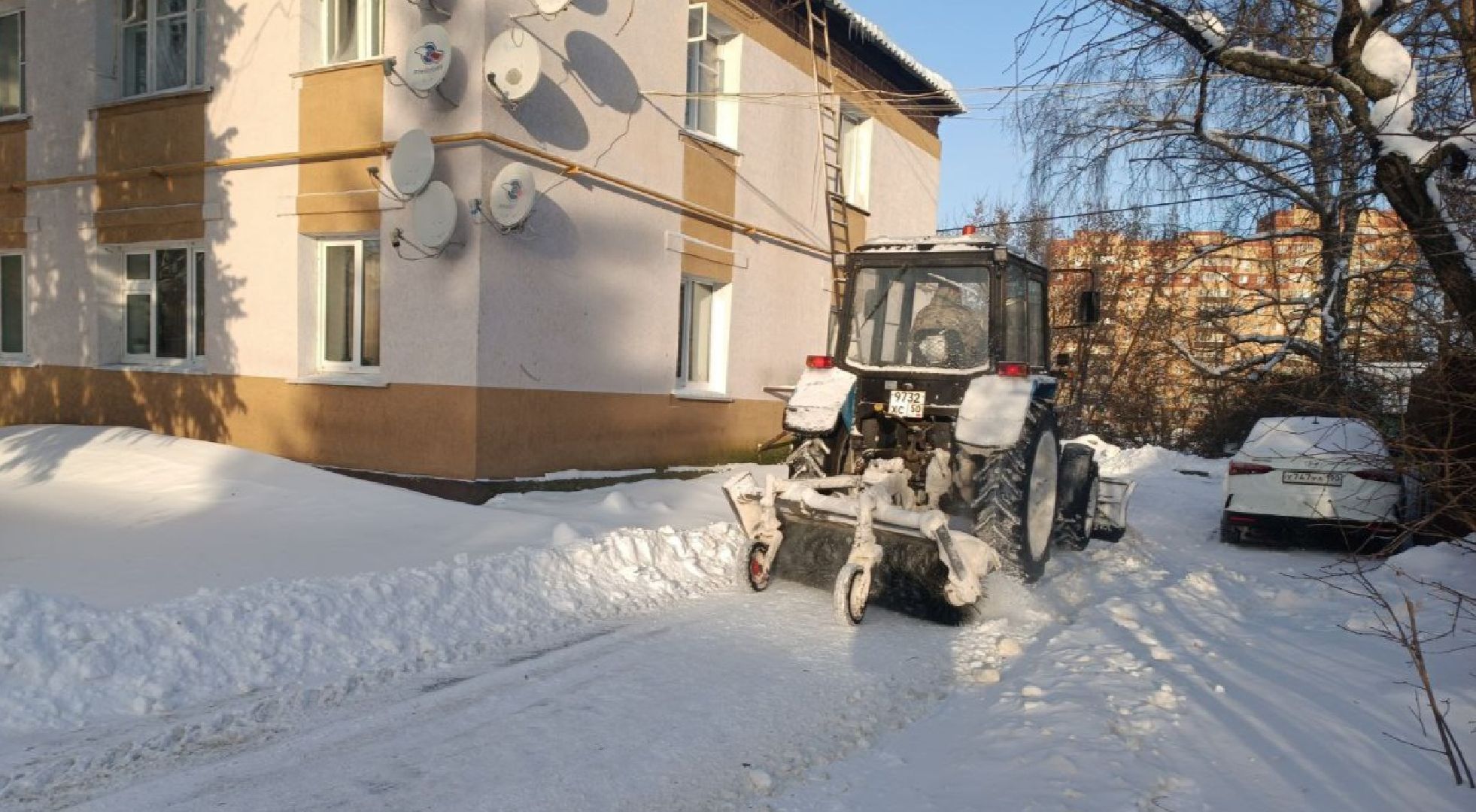 снегопад, последствия стихии, уборка территорий, жкх, коммунальщики, Лосино-Петровский,