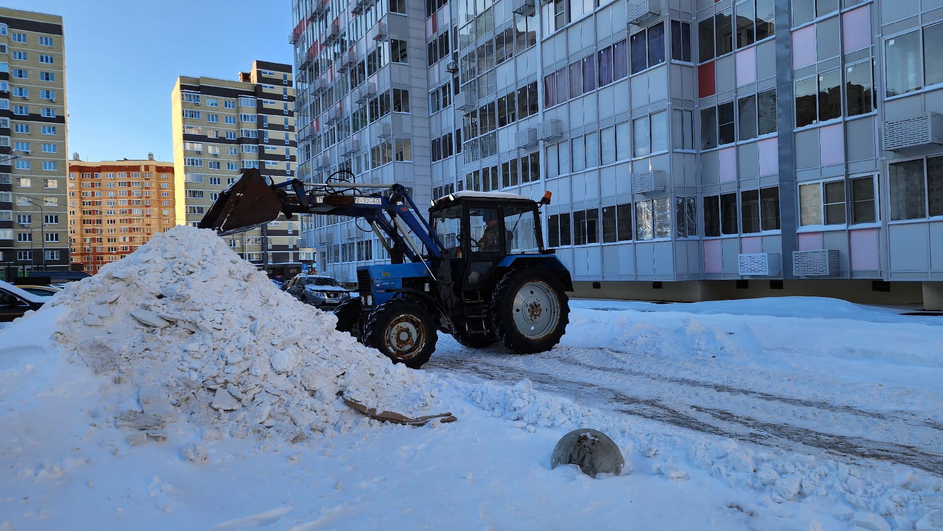 снегопад, последствия стихии, уборка территорий, жкх, коммунальщики, Лосино-Петровский,