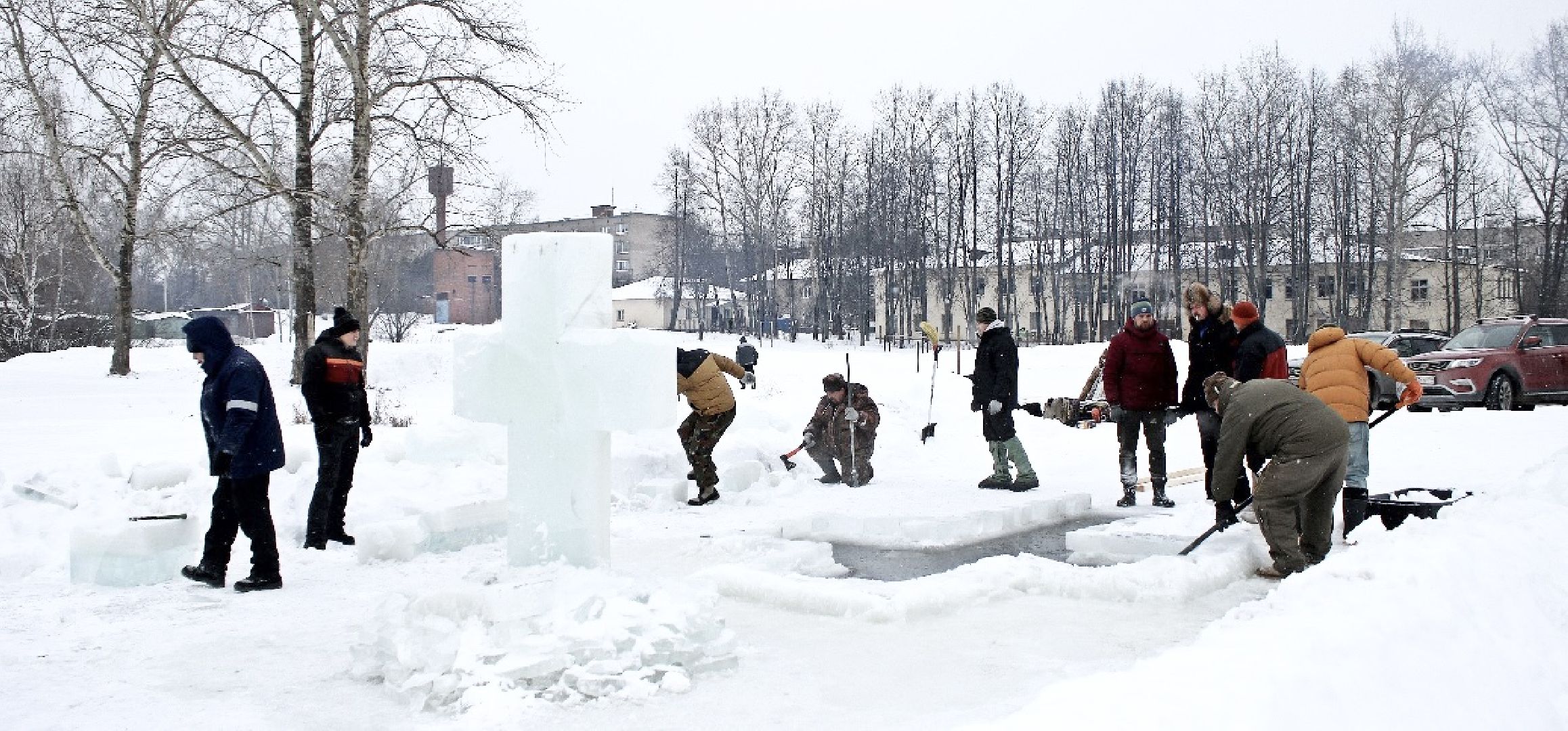 иордань, купель, прорубь, Белые Столбы, домодедово, безопасная зима, зима в подмосковье, зима 2024, крещение господне, крещенские купания, безопасность,