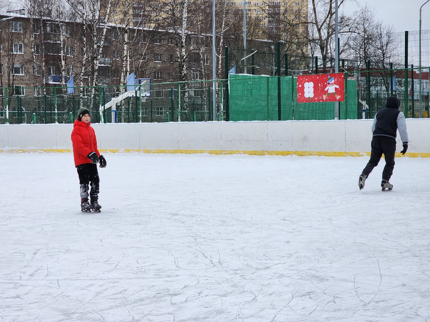 Зима в Подмосковье, зимние виды спорта, каток, Старая Купавна, Богородский городской округ,