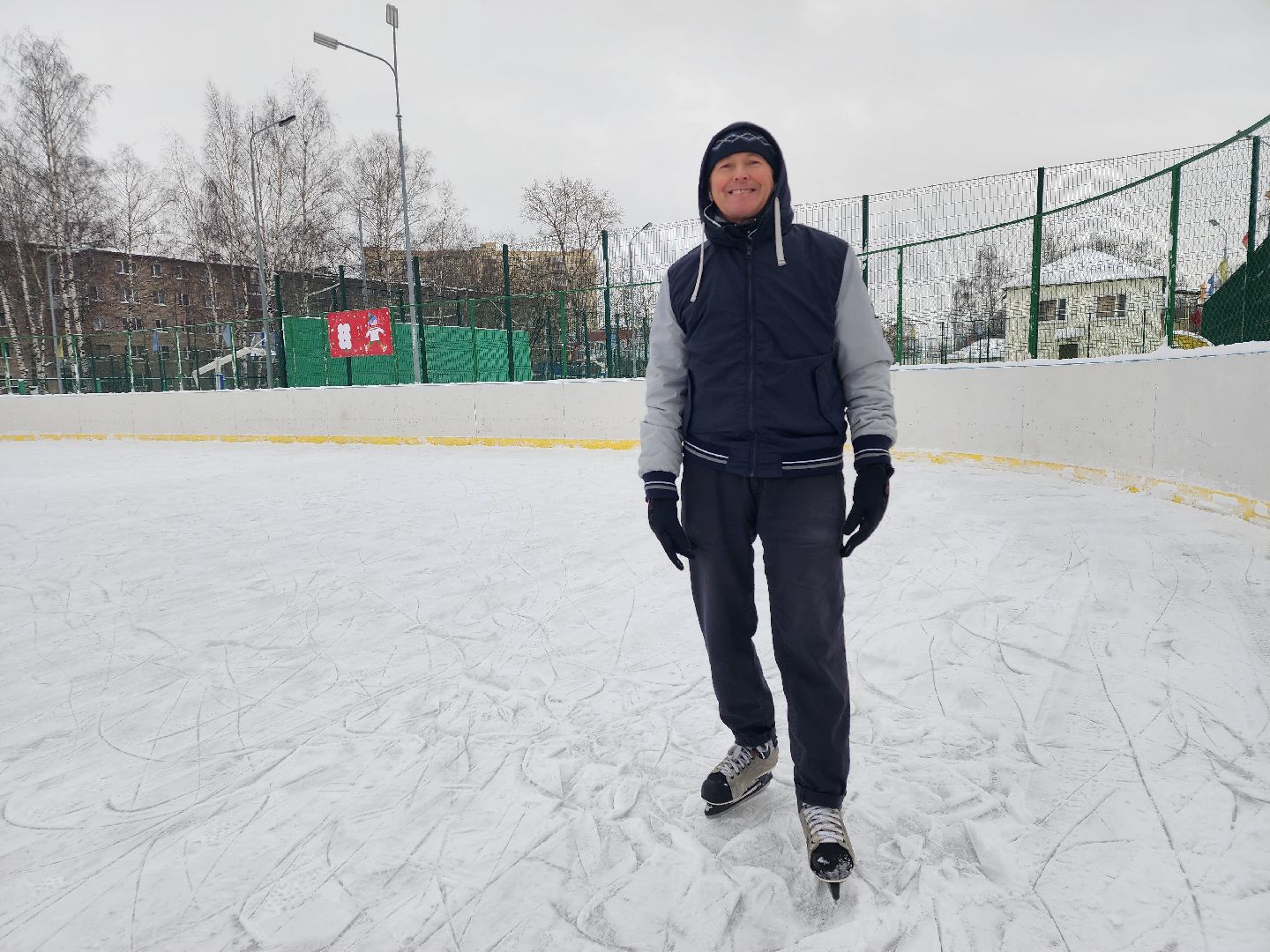 Зима в Подмосковье, зимние виды спорта, каток, Старая Купавна, Богородский городской округ,