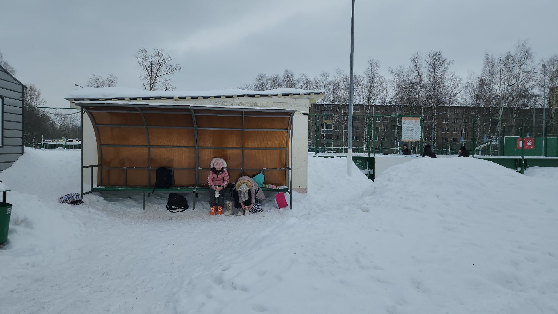 Зима в Подмосковье, зимние виды спорта, каток, Старая Купавна, Богородский городской округ,