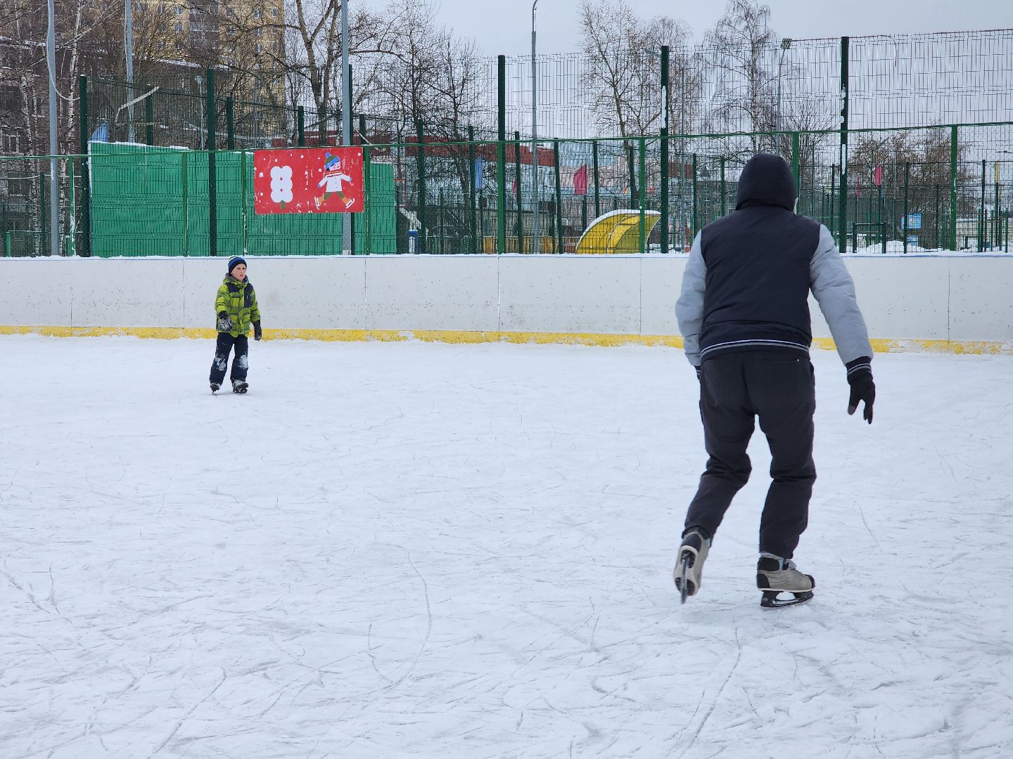Зима в Подмосковье, зимние виды спорта, каток, Старая Купавна, Богородский городской округ,