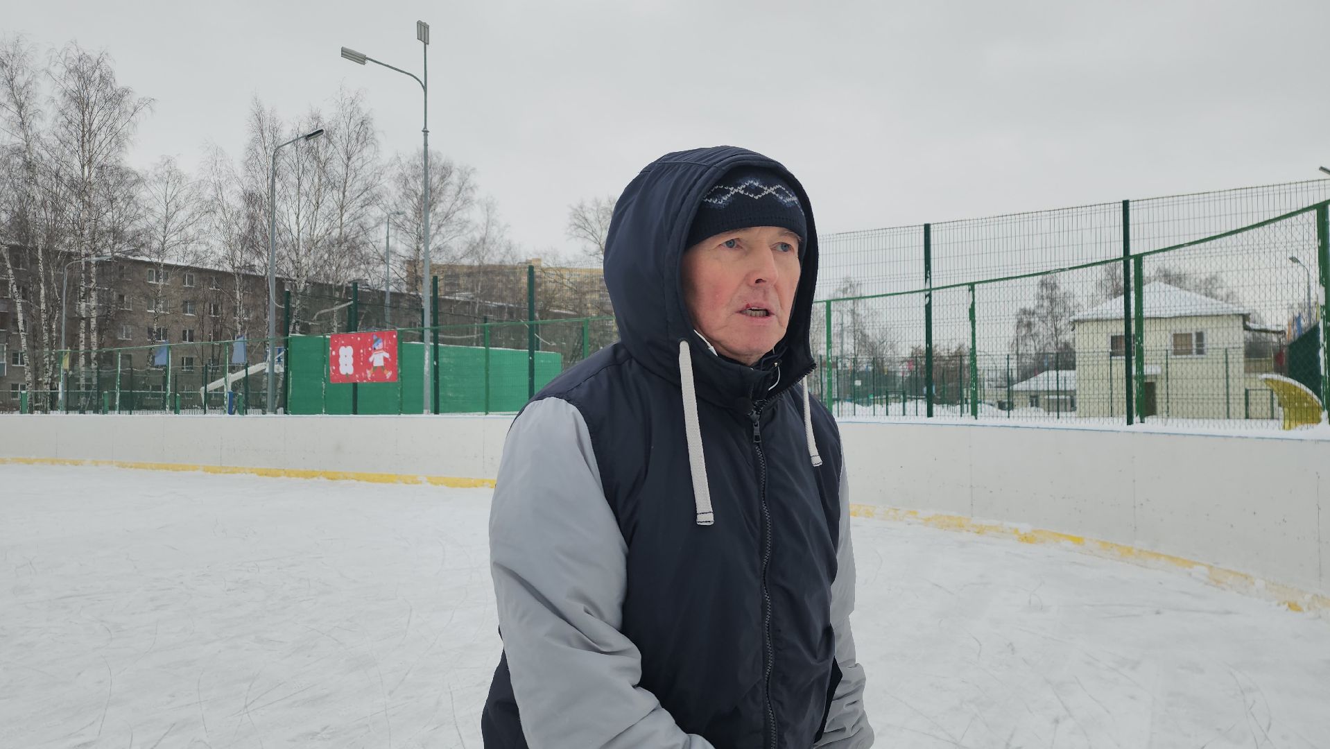 Зима в Подмосковье, зимние виды спорта, каток, Старая Купавна, Богородский городской округ,