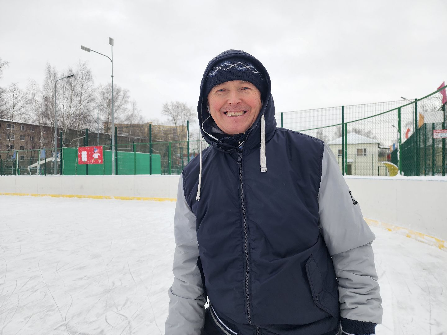 Зима в Подмосковье, зимние виды спорта, каток, Старая Купавна, Богородский городской округ,