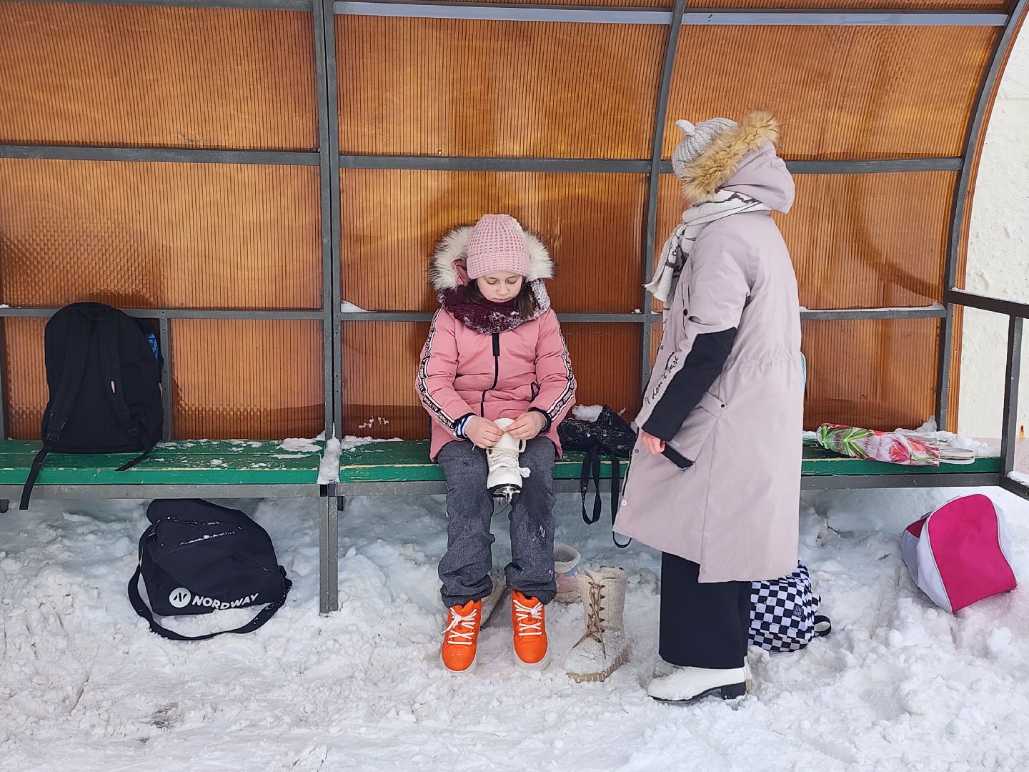 Зима в Подмосковье, зимние виды спорта, каток, Старая Купавна, Богородский городской округ,