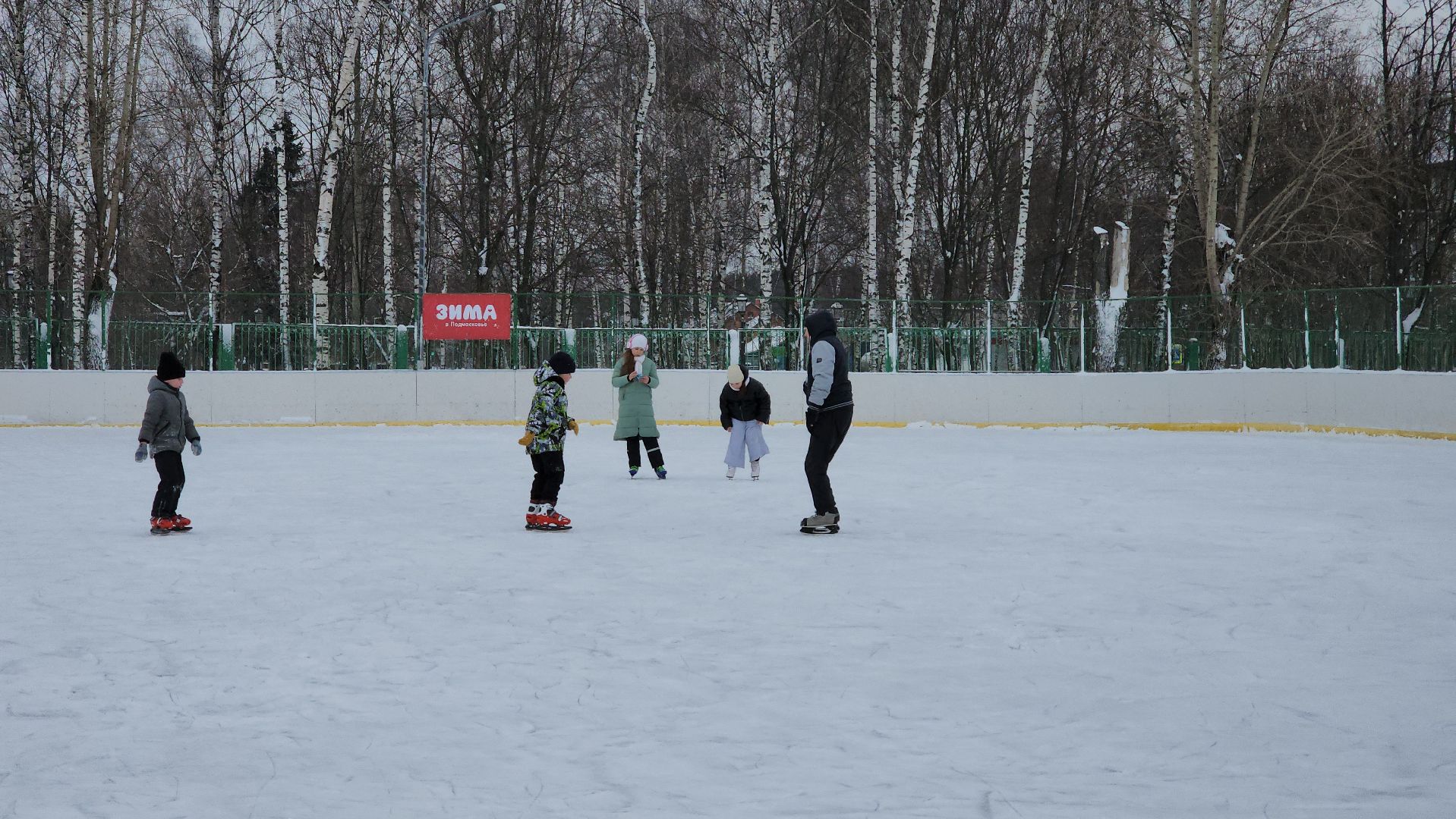 Зима в Подмосковье, зимние виды спорта, каток, Старая Купавна, Богородский городской округ,