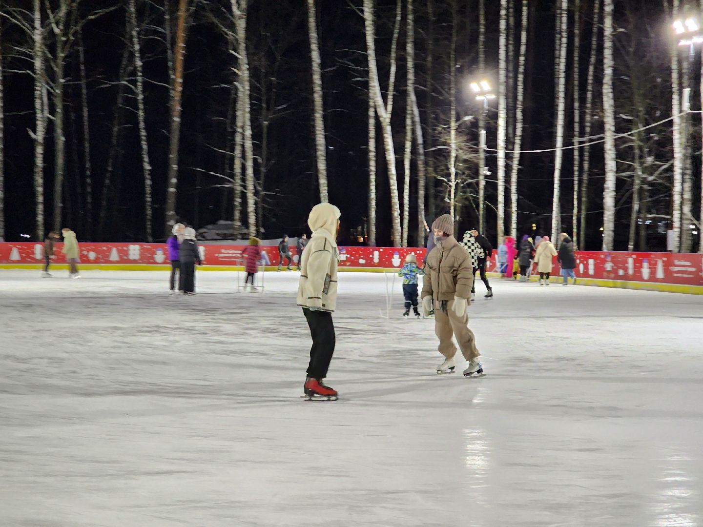 Зима в Подмосковье, каток, Центральный парк, Ногинск, Богородский городской округ,