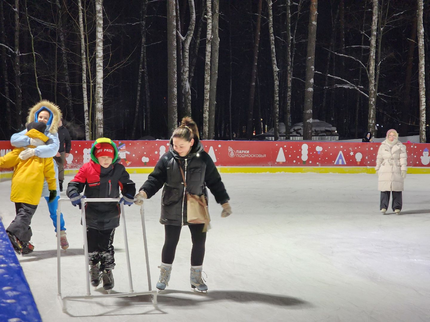 Зима в Подмосковье, каток, Центральный парк, Ногинск, Богородский городской округ,