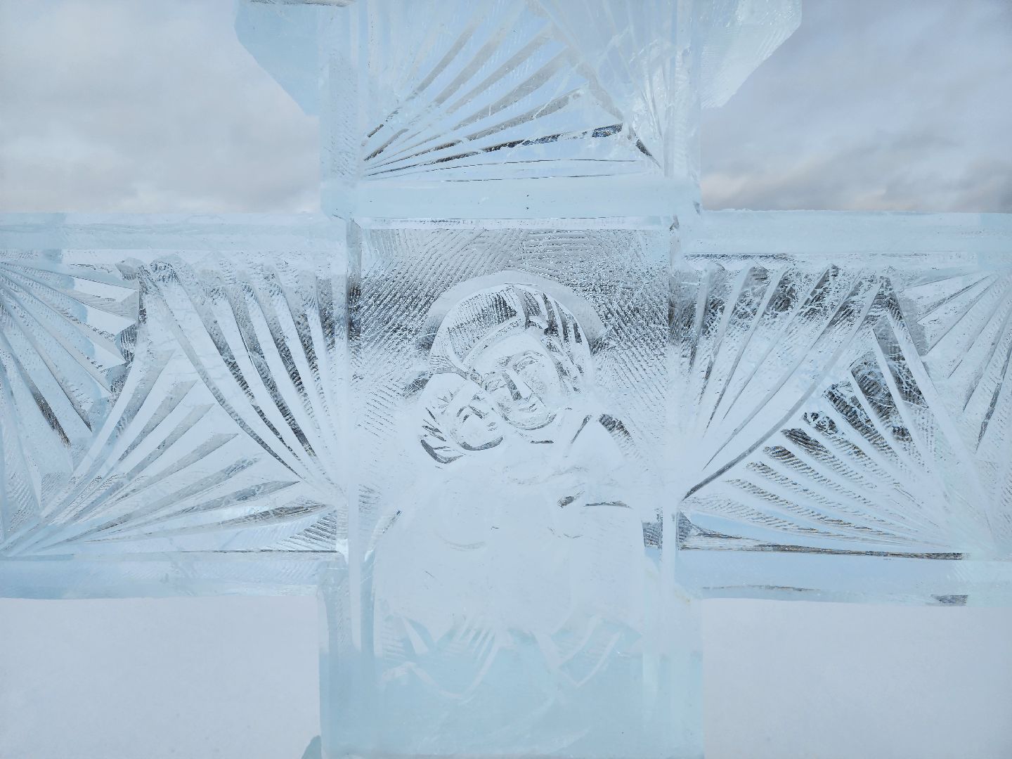 Долгопрудный, крещение господне, купель, Ледяные фигуры, арка,