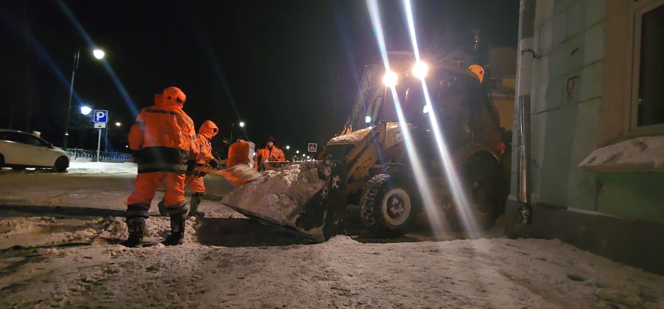 Коломна, уборка снега, снегопад,