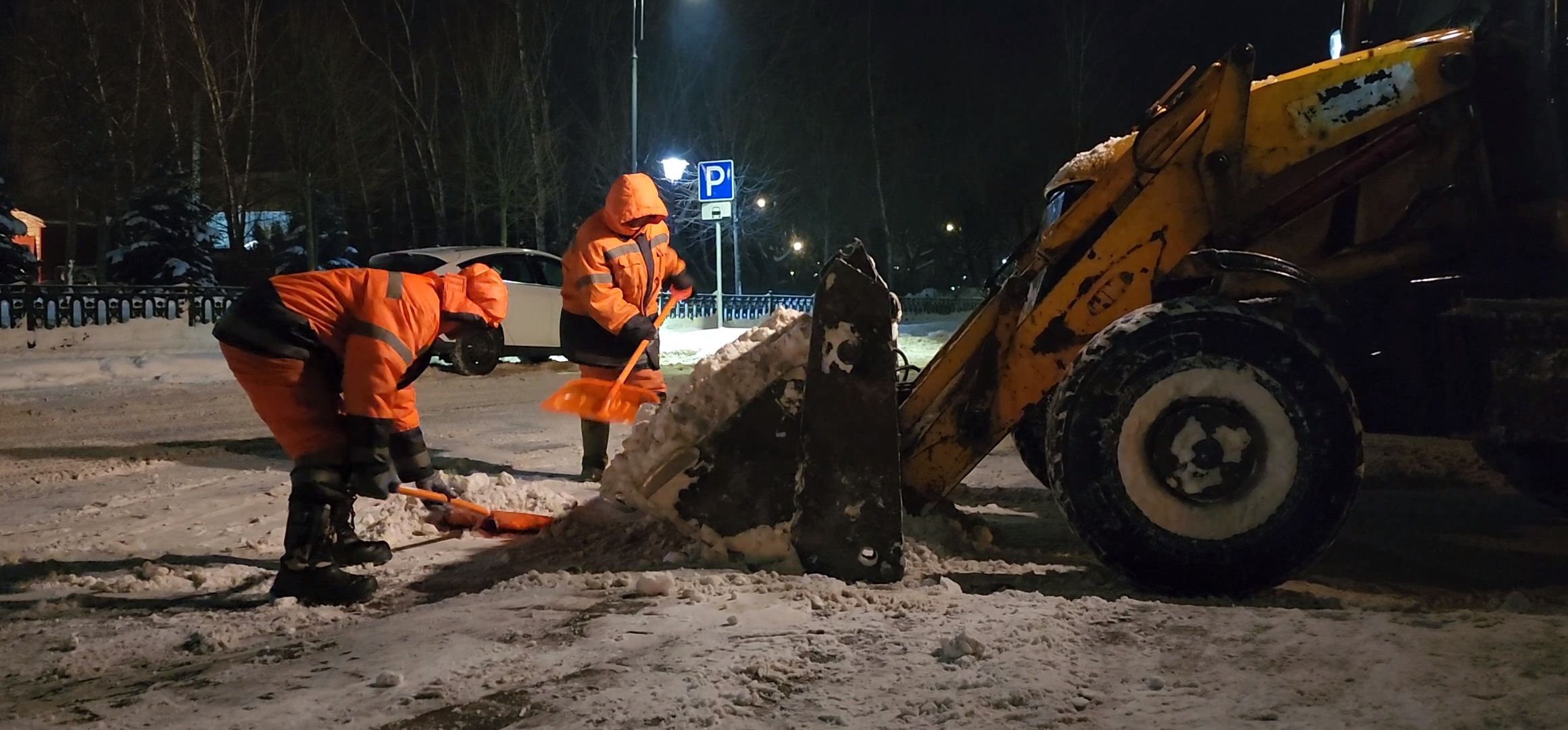 Коломна, уборка снега, снегопад,