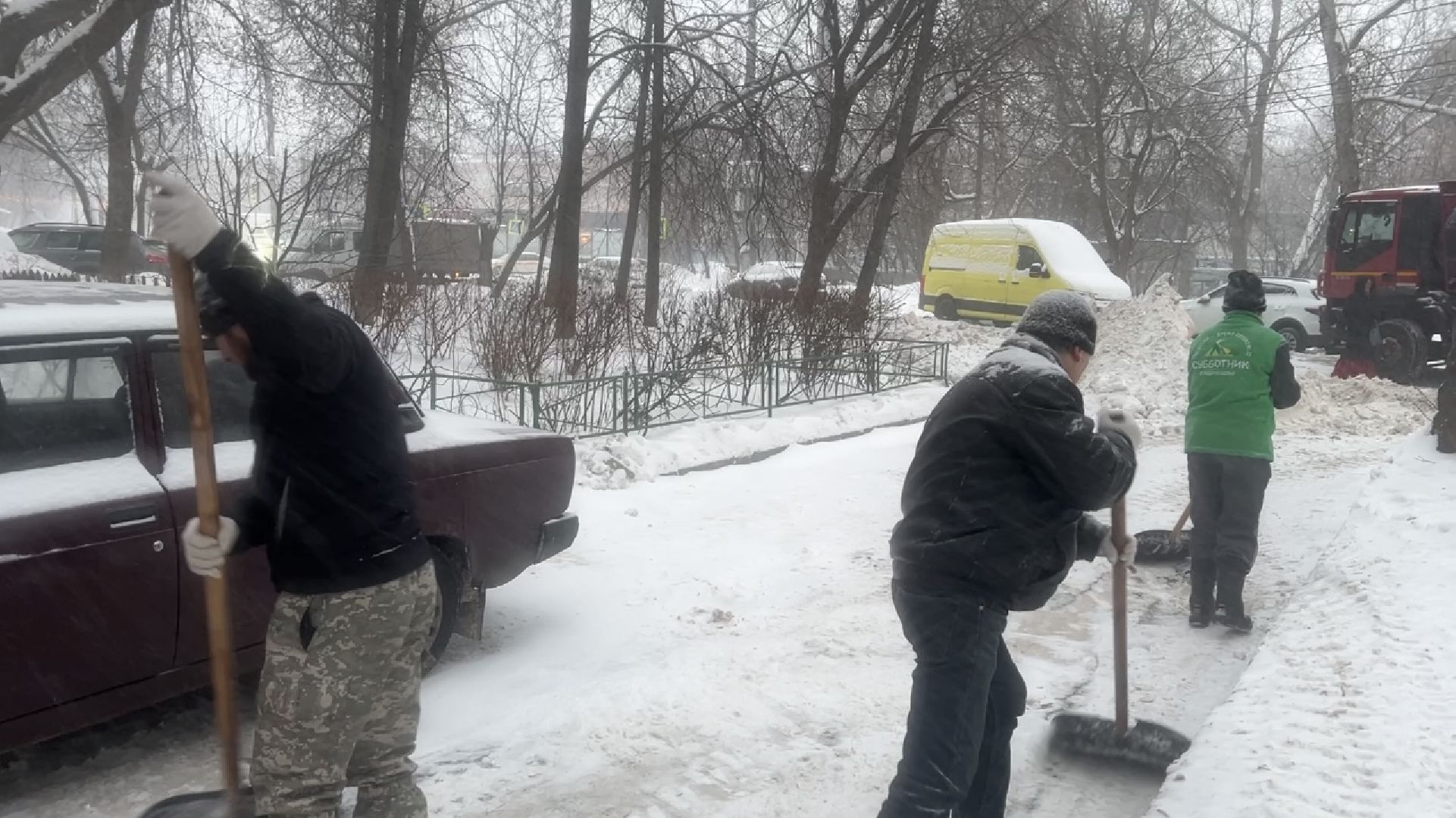 химки, снегопад, уборка снега,