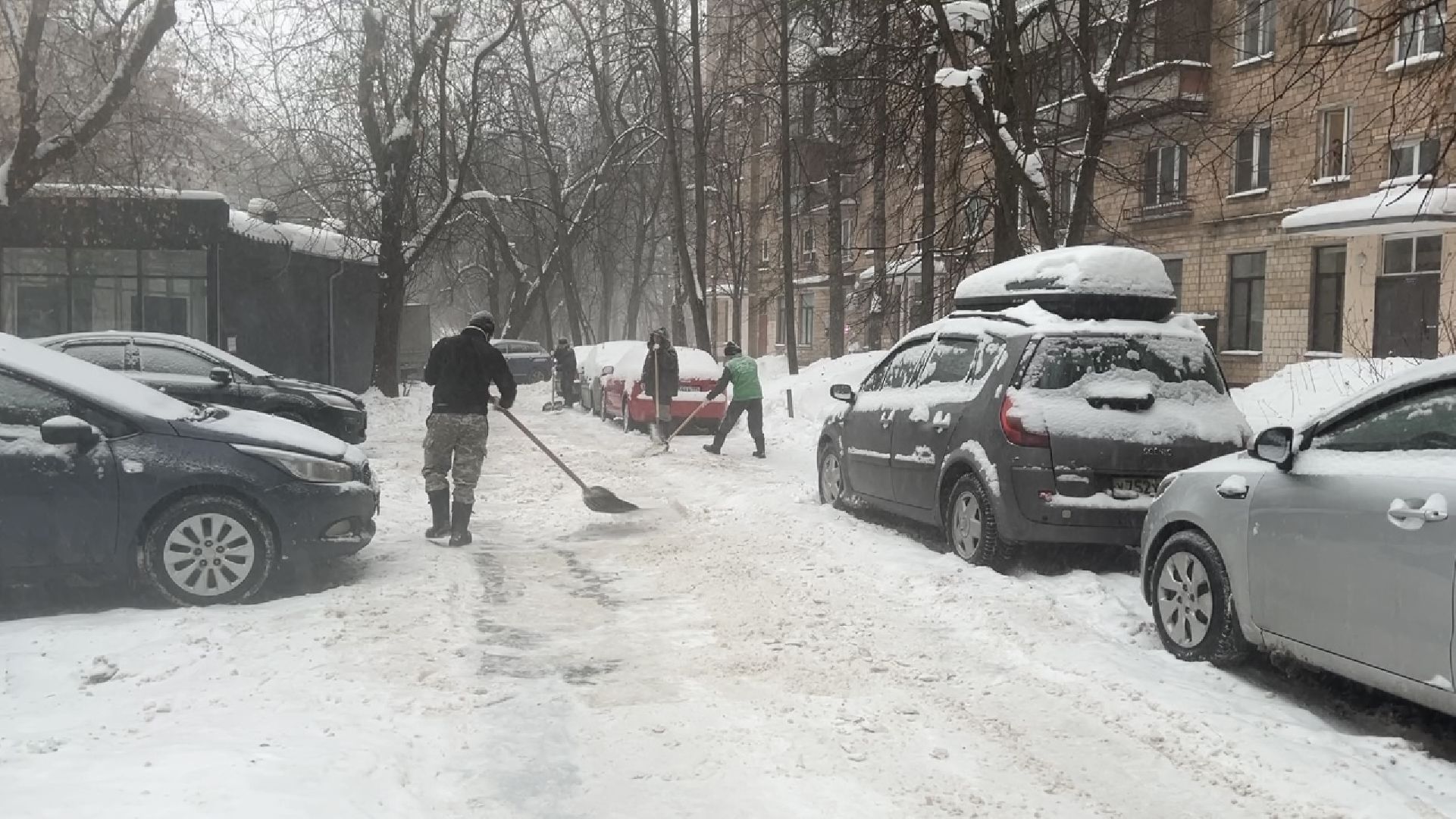 химки, снегопад, уборка снега,