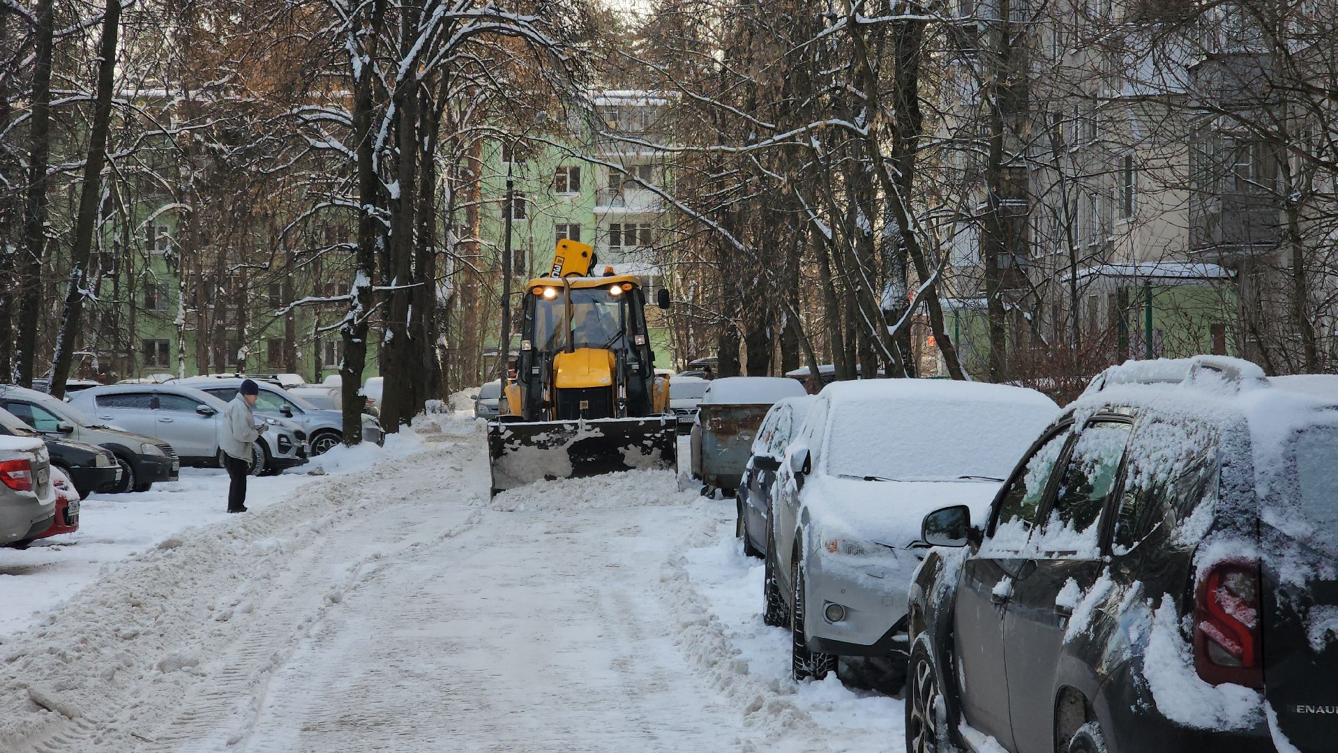 снегопад, уборка снега, коммунальные службы, трактор, Жуковская ОКБ, Агабекян, Никитин,