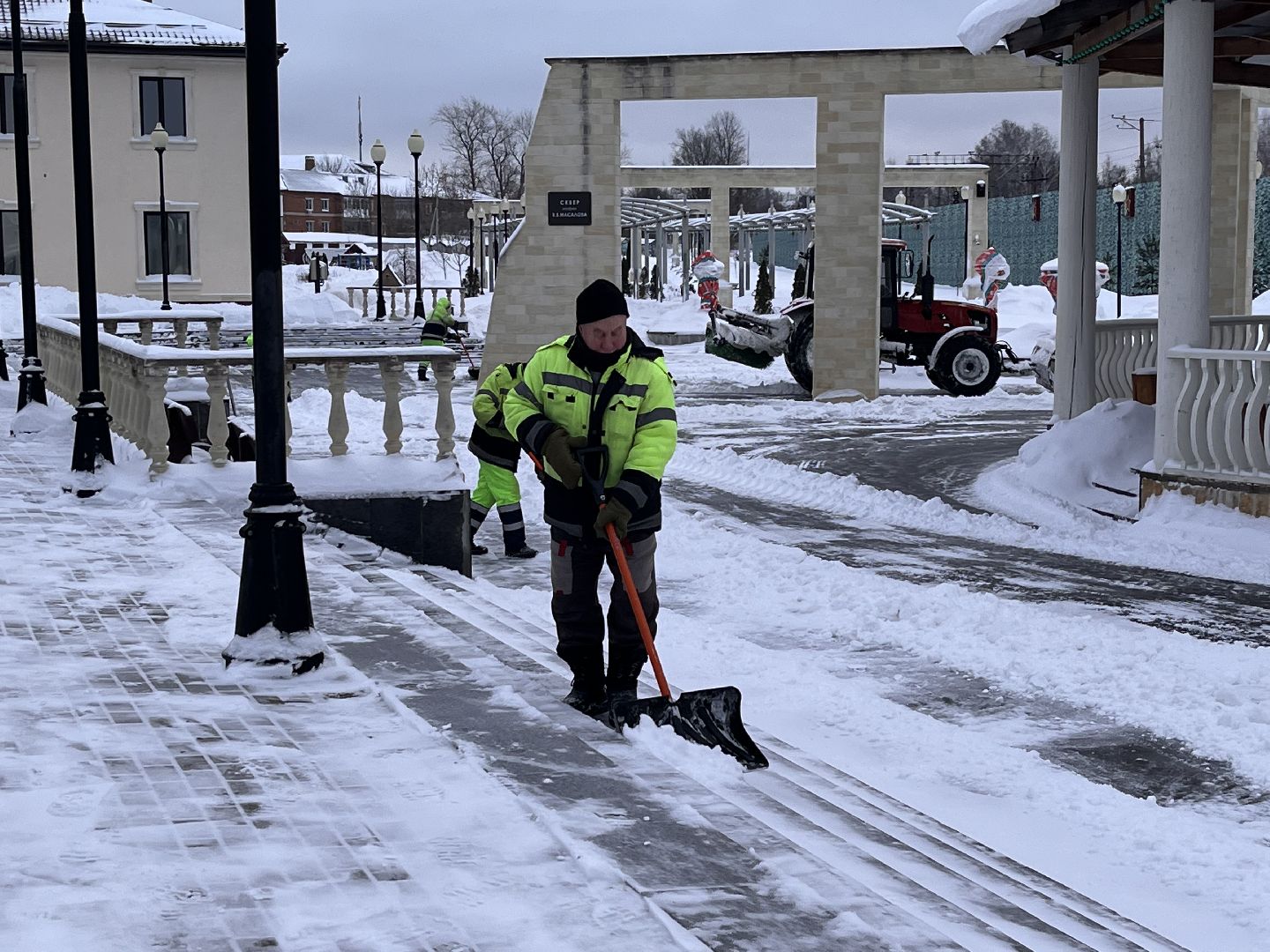 Шаховская, комунальная техника, снег, снегопад, уборка дорог,
