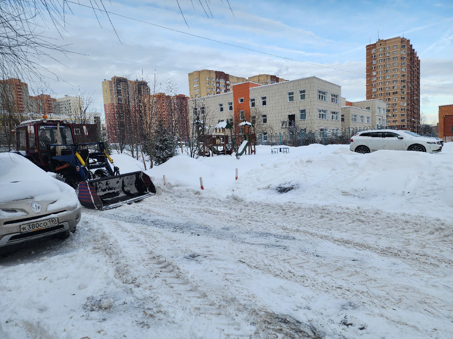долгопрудный, снегопад, техника, трактор, УК,