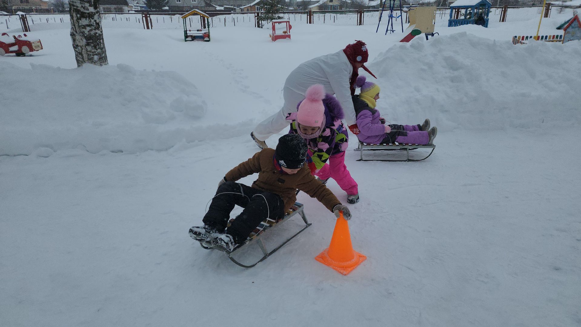 шатура, левошево, день снега, игры на свежем воздухе, детский сад, городской округ культура, городской округ люди,