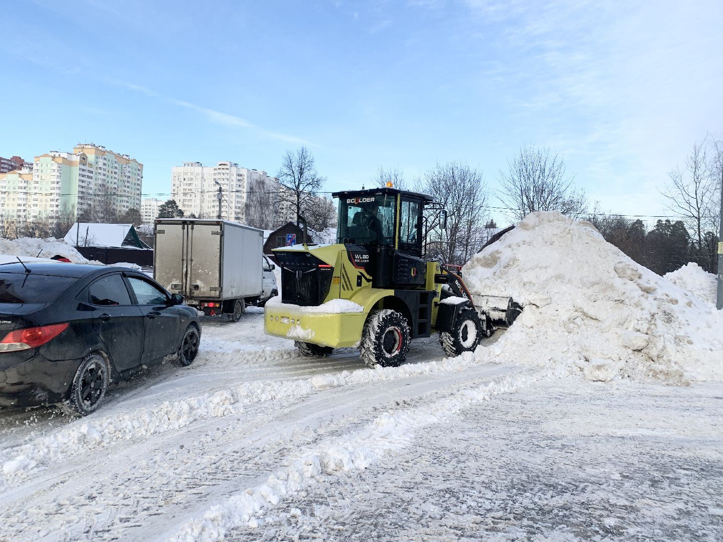 Балашиха, Подмосковье, Снегопад, уборка дворов, уборка снега,