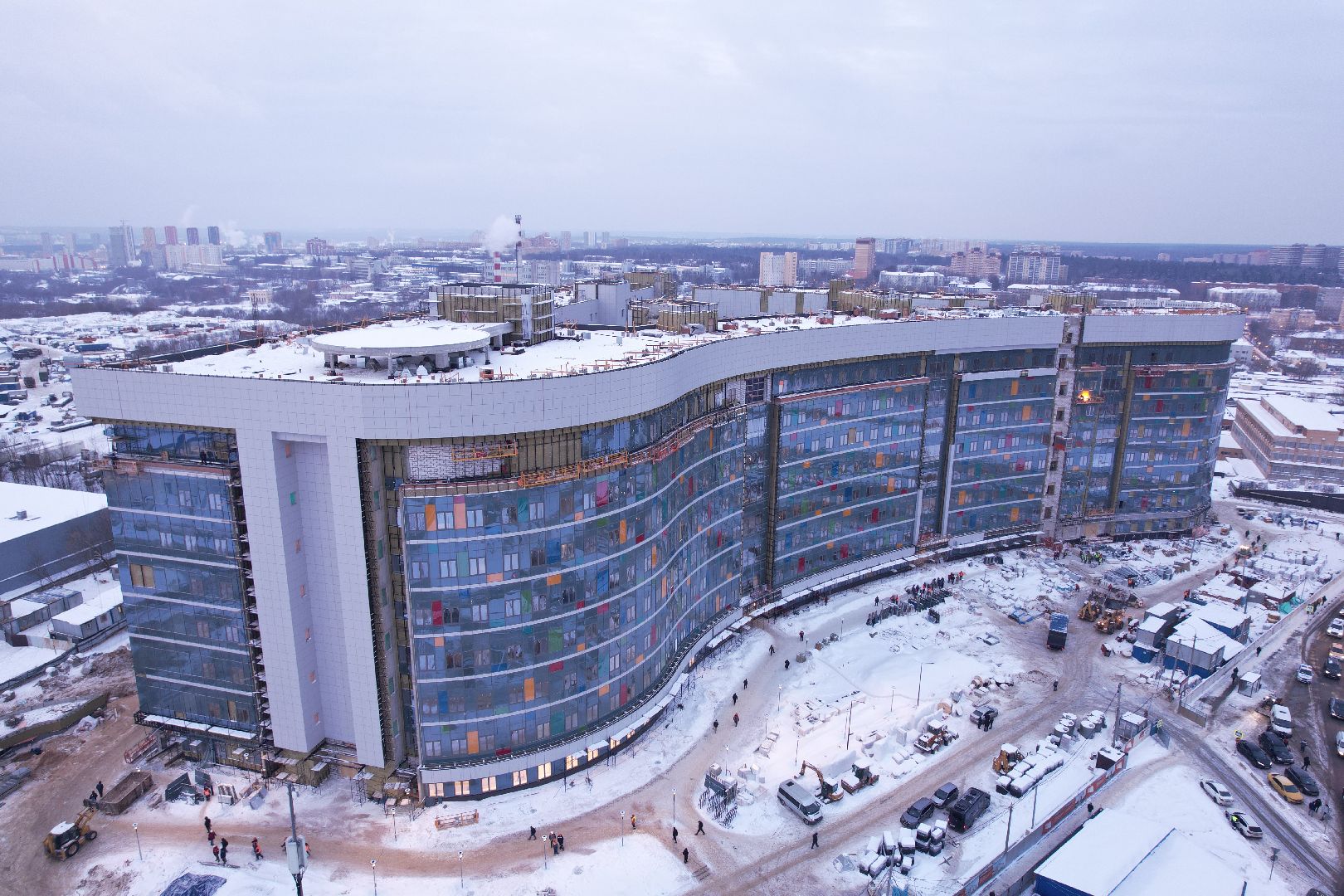 красногорск, строительство, больница, дети,видео с коптера,