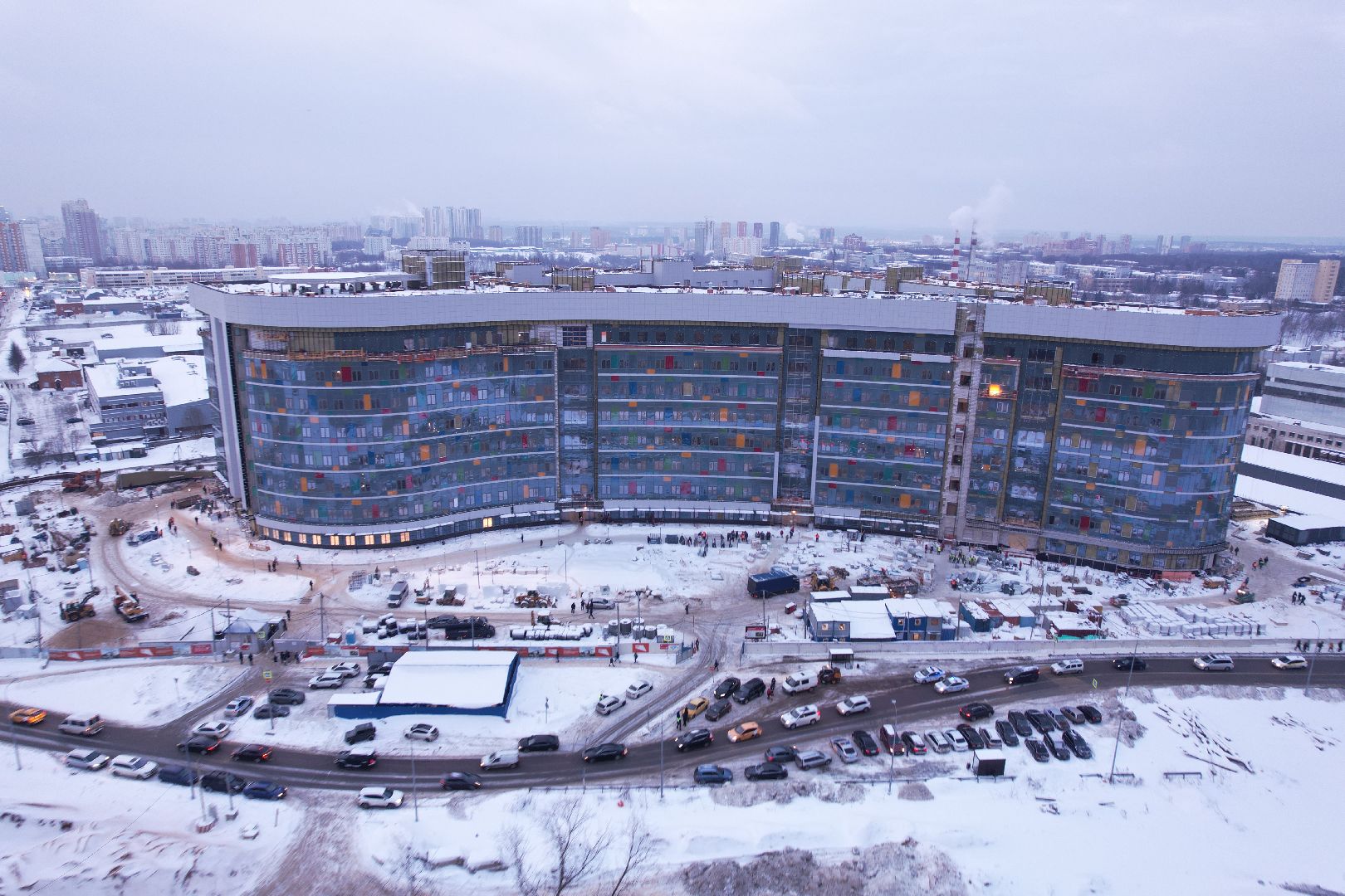 красногорск, строительство, больница, дети,видео с коптера,