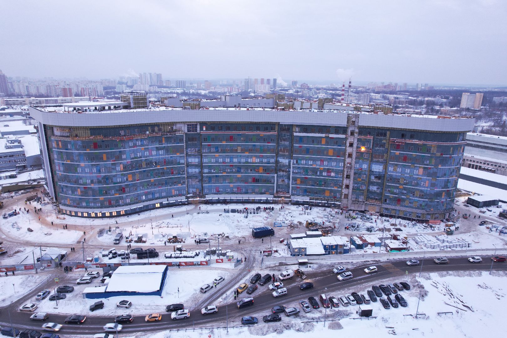 красногорск, строительство, больница, дети,видео с коптера,