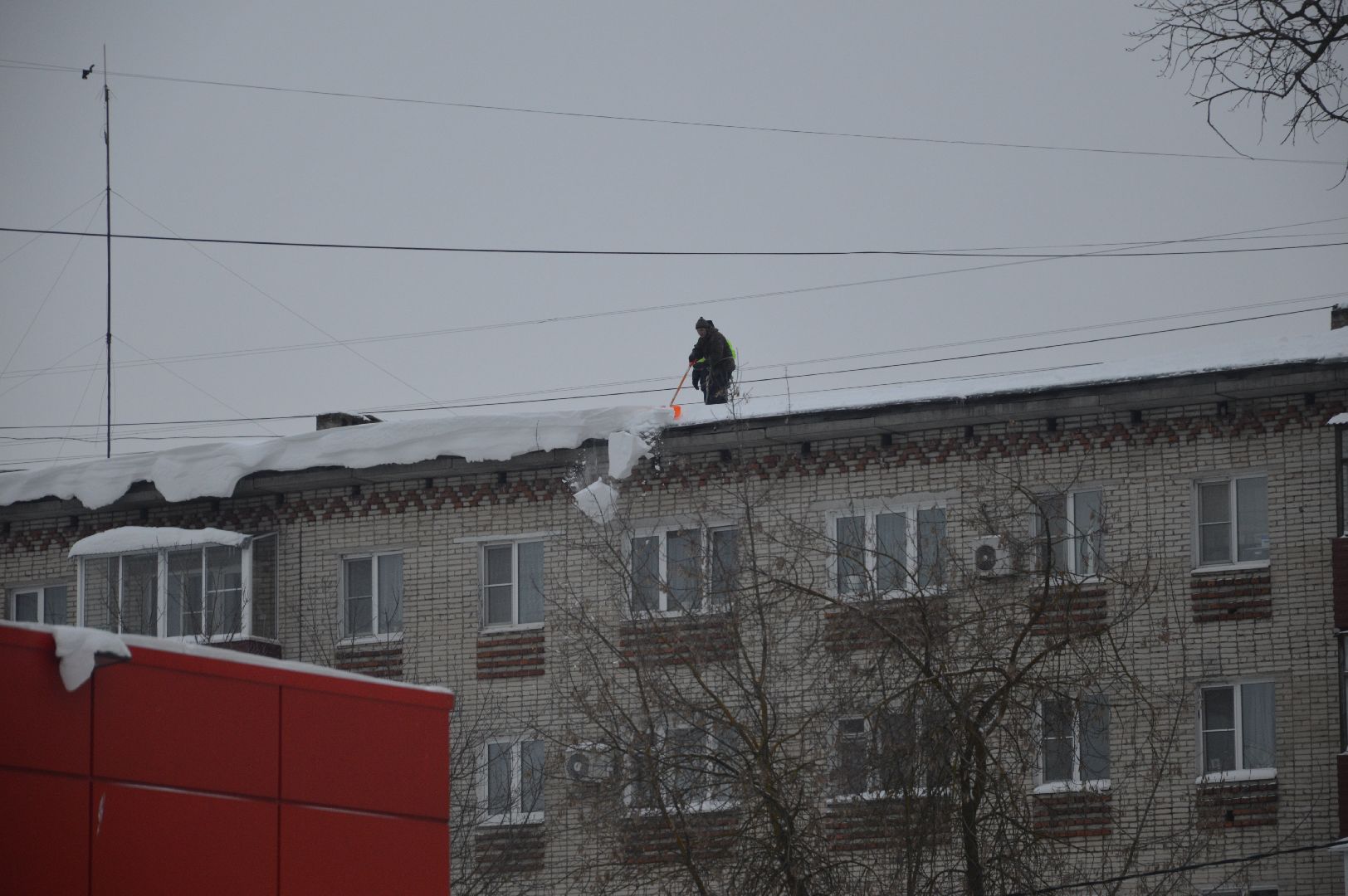 шатура, уборка снега с крыш, профилактика, городской округ шатура,жкх, жкх подмосковья,