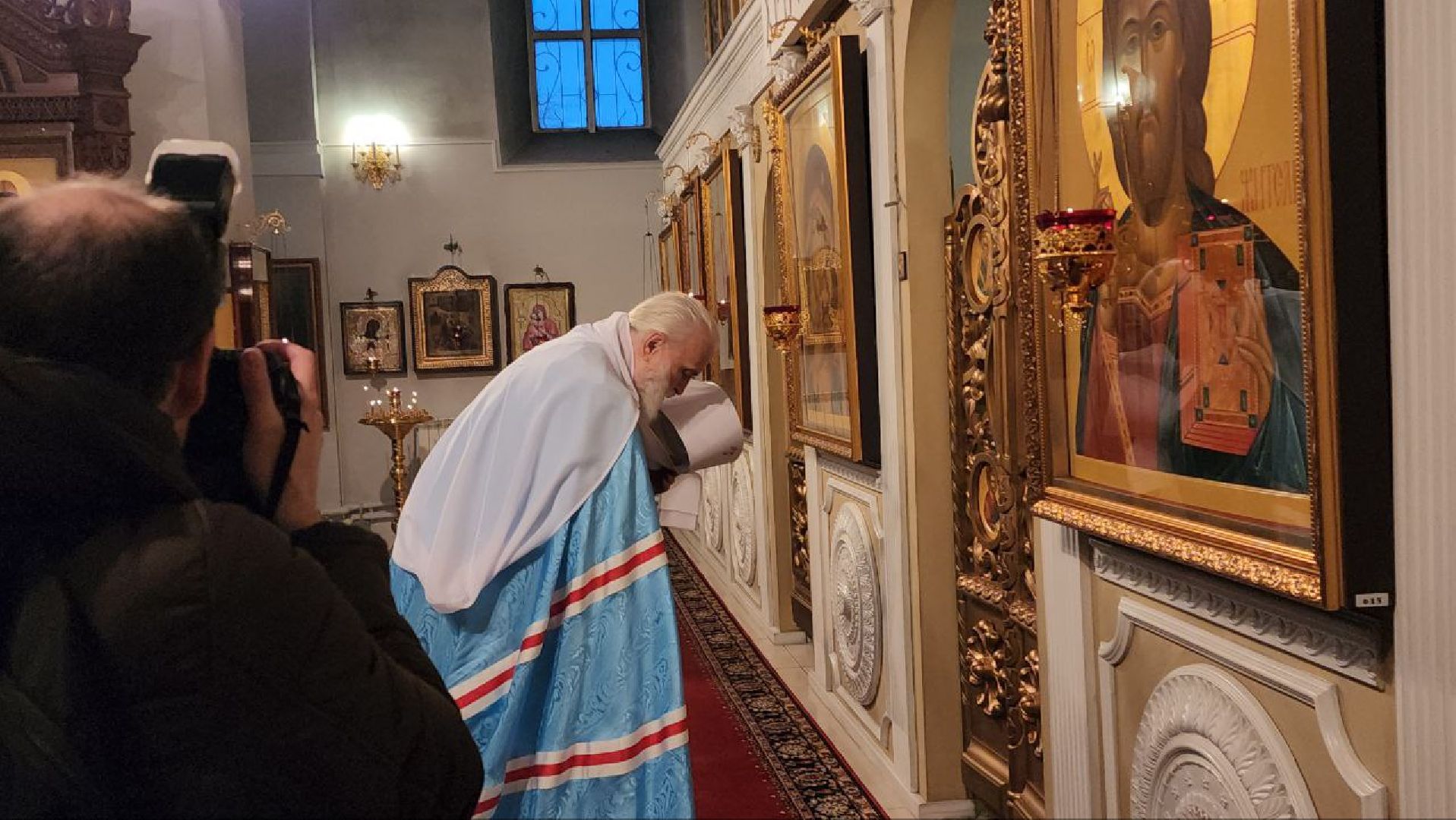 митрополит Крутицкий и Коломенский, Павел, храм Преображения, литургия, архиерей, Феодотьевская икона Божией Матери, аубакиров, Денисов,