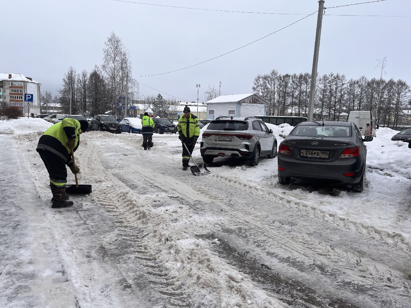 Шаховская, снег, расчистка снега, комунальная техника,