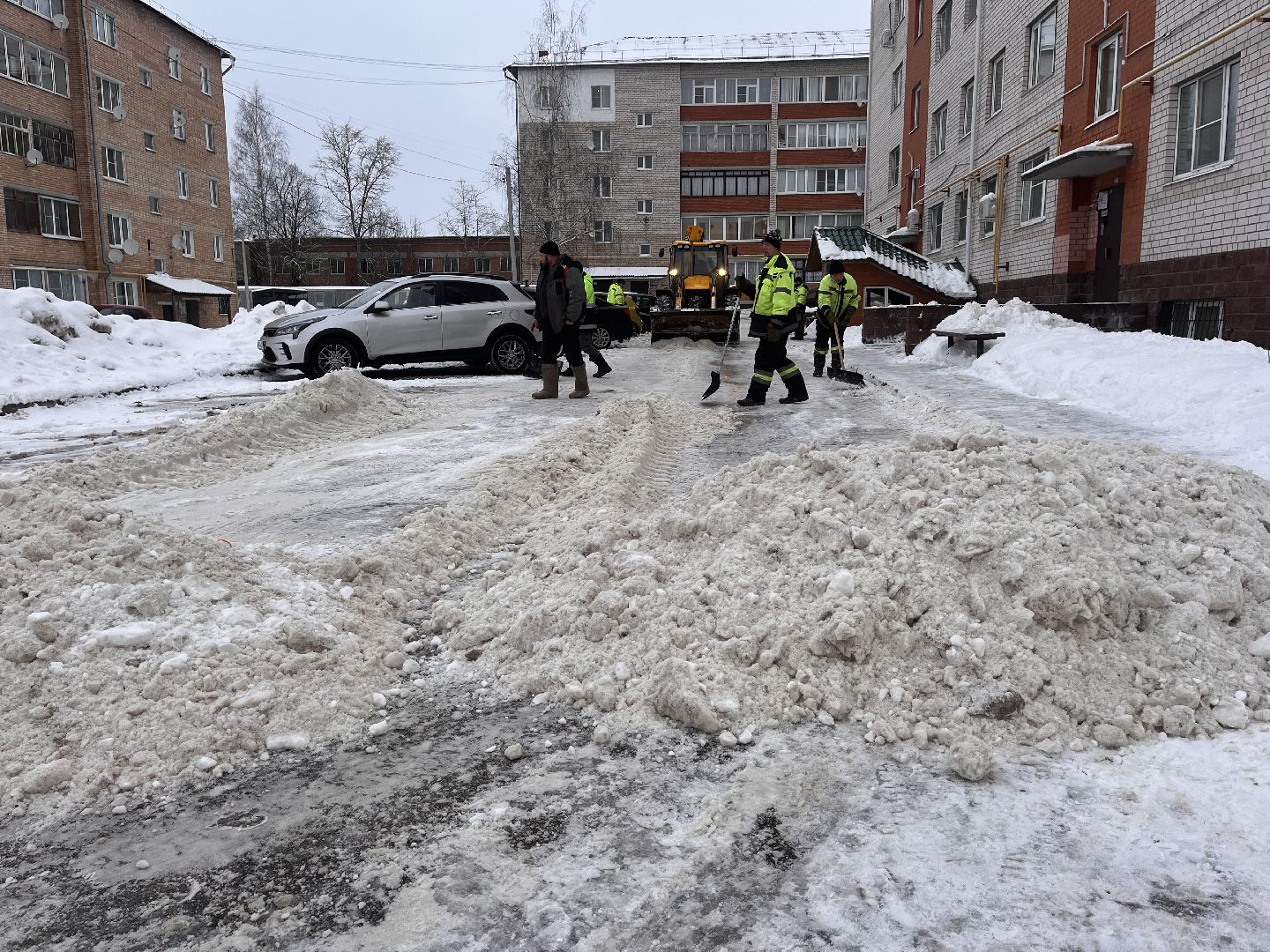 Шаховская, снег, расчистка снега, комунальная техника,